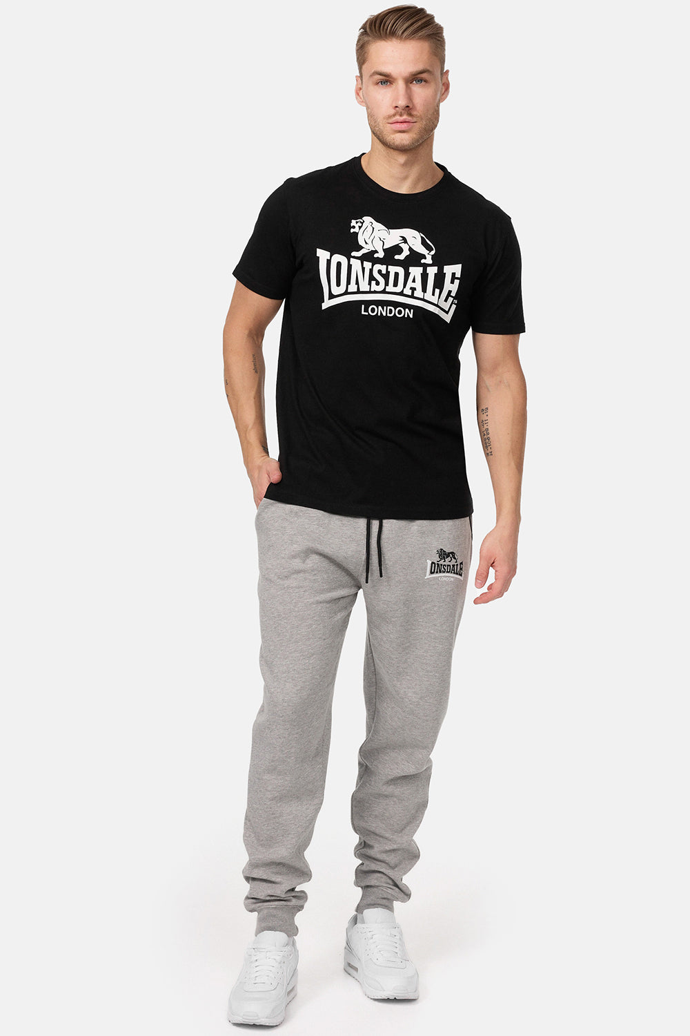Lonsdale 110723 Two Tone Jogginhose Marl Grey
