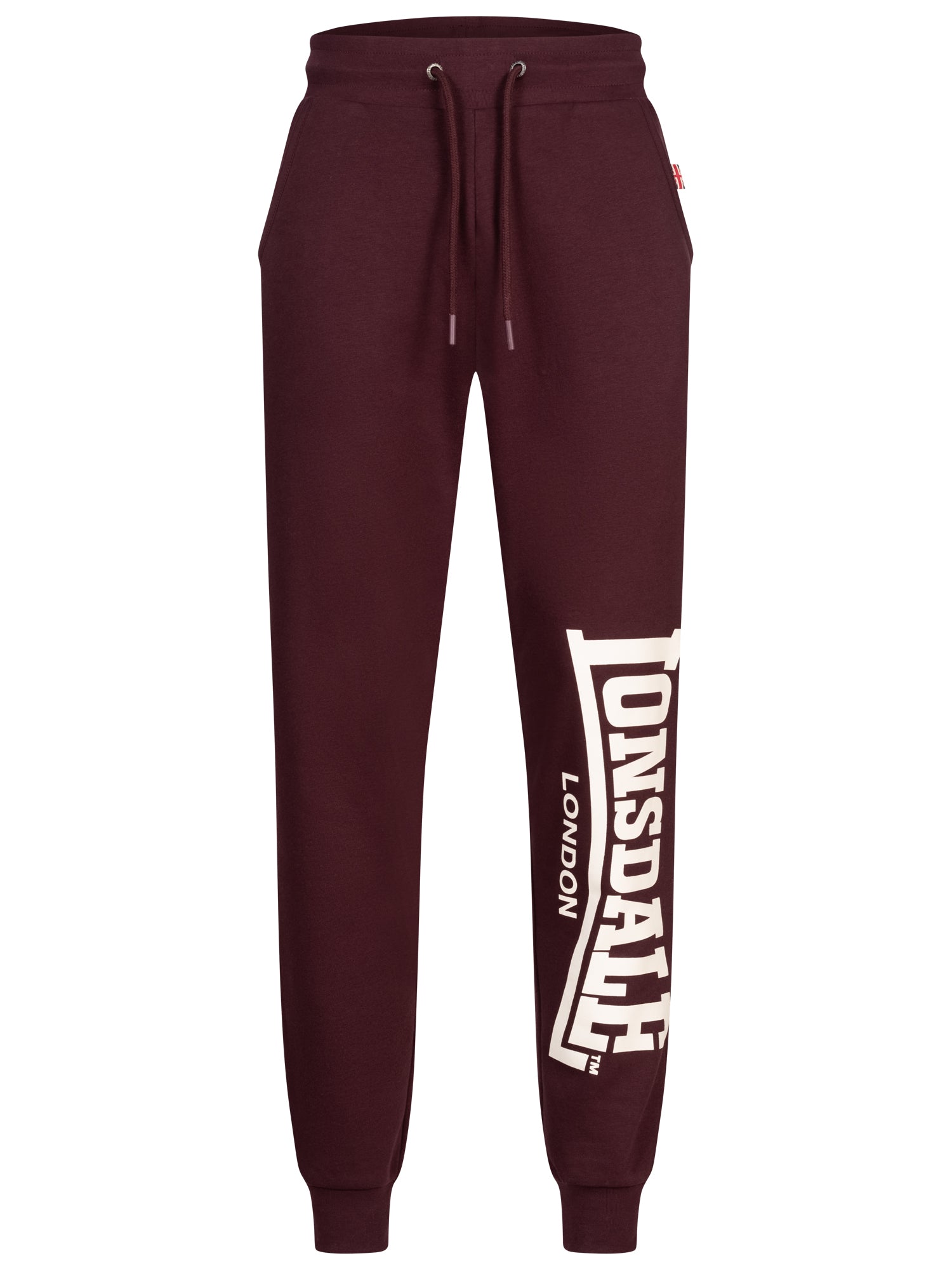 Lonsdale Jogginghose oxblood in sportlichem Design, aus weichem Material mit elastischem Bund und Logo-Print an der Seite
