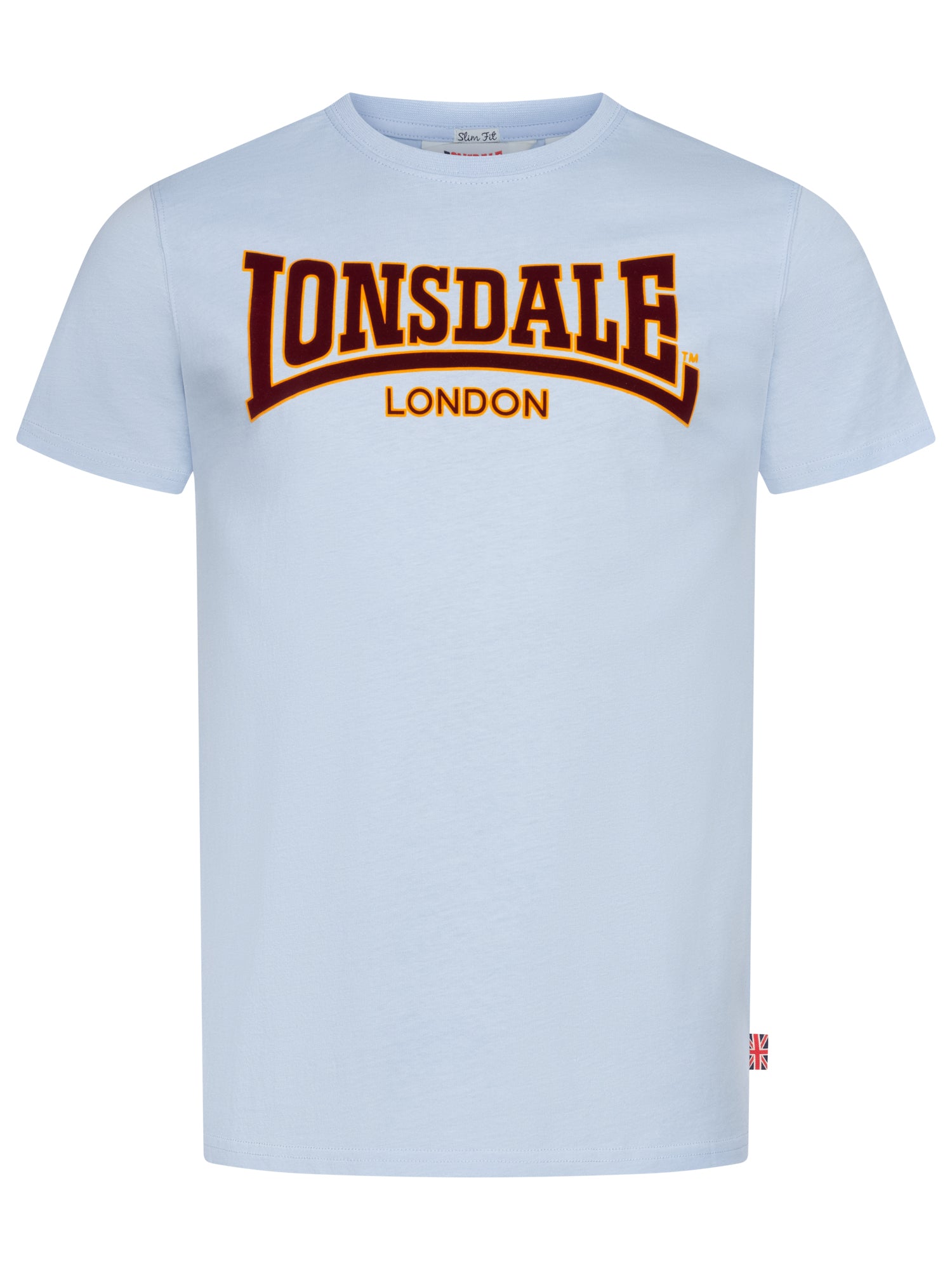 Lonsdale T-Shirt Classic in Soft Sky mit  Logo-Frontdruck, sportlicher Slim-Fit aus Baumwolle.