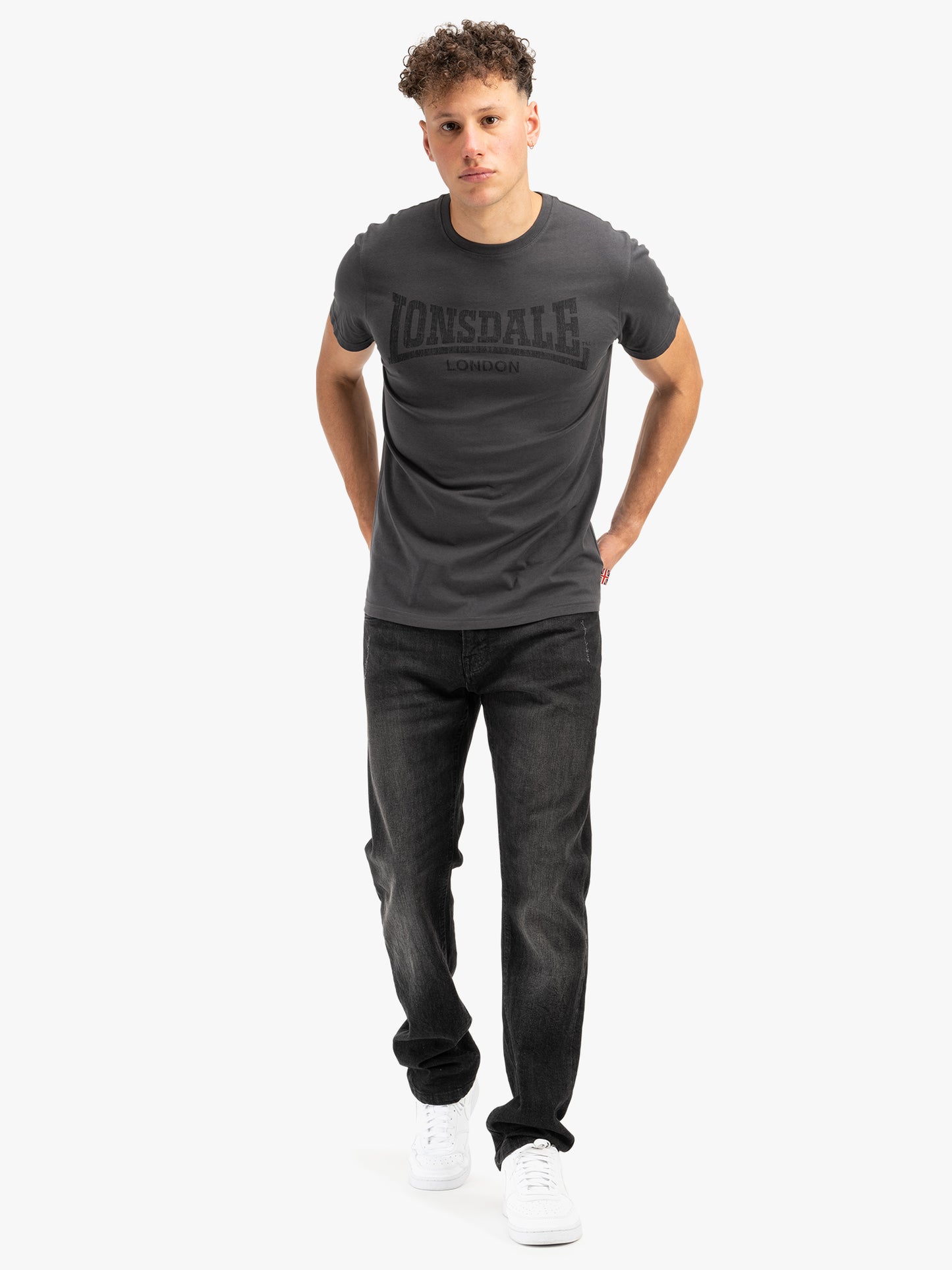 Lonsdale 111132 Logo Kai  T-Shirt - Anthracite