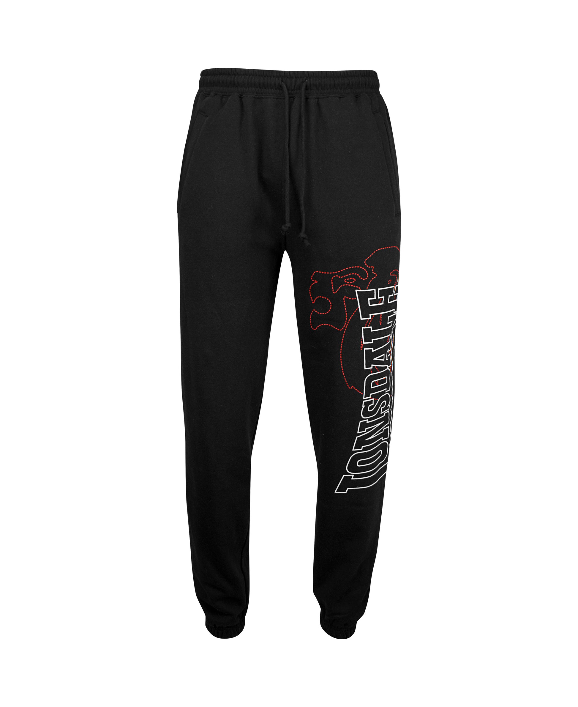Lonsdale Herren-Trainerhose mit grossem Logo-Print auf dem Bein und Kordelzug.