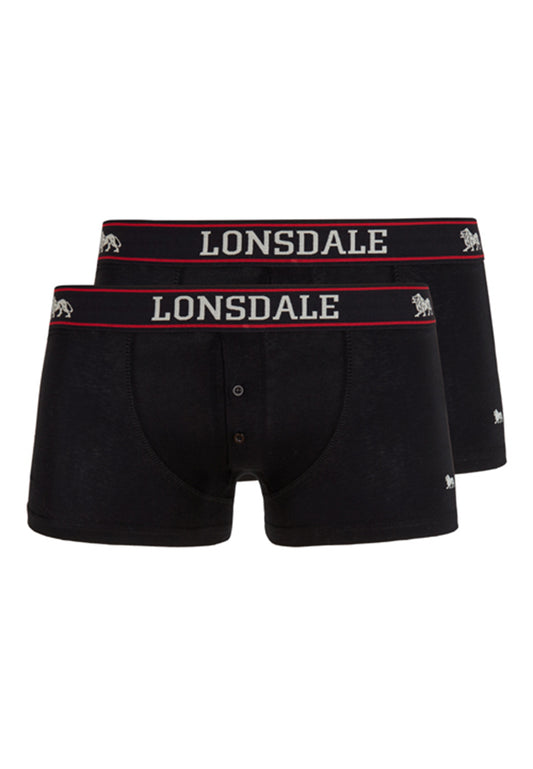 Lonsdale Boxershorts Doppelpack für Herren – bequeme Baumwollunterwäsche in Schwarz 