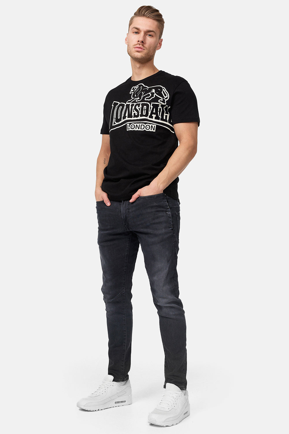Lonsdale 111162 Langset T-Shirt Schwarz