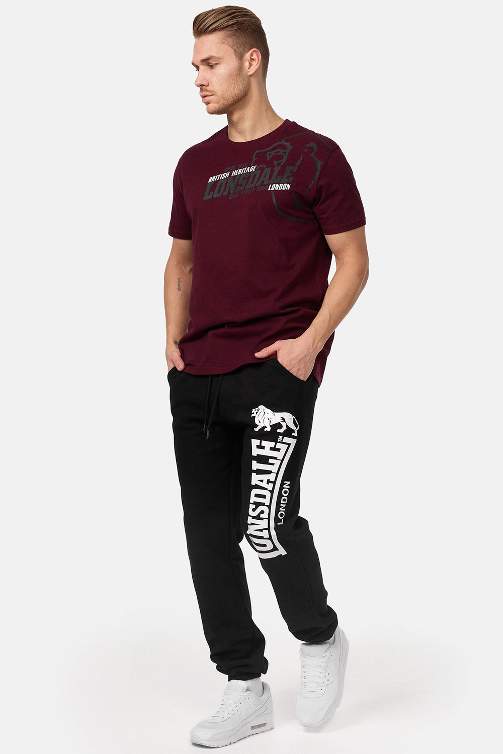 Lonsdale 111273 Walkley T-Shirt Oxblood