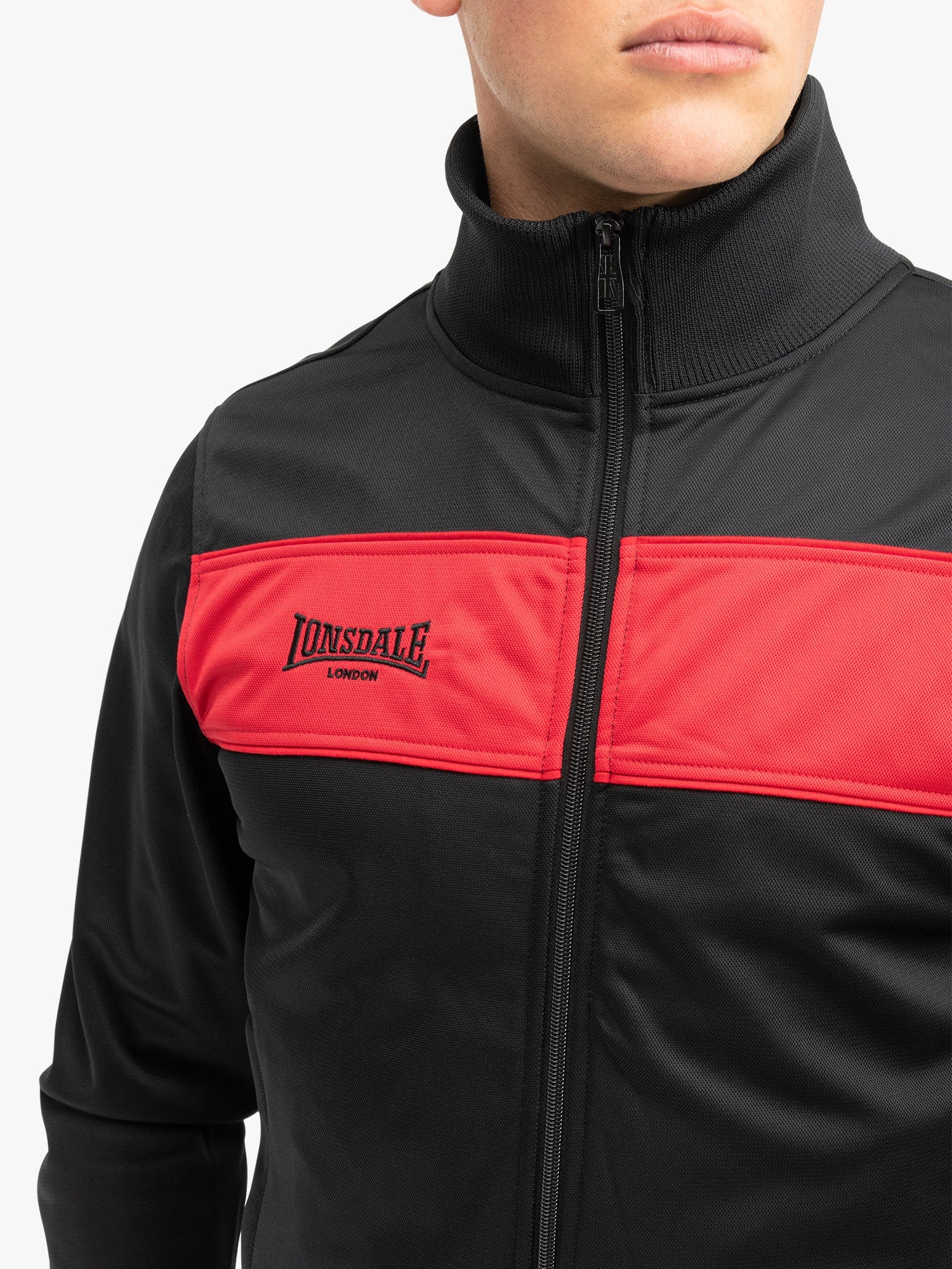 Lonsdale 111302 Alnwick Trikot Jacke Schwarz/Rot