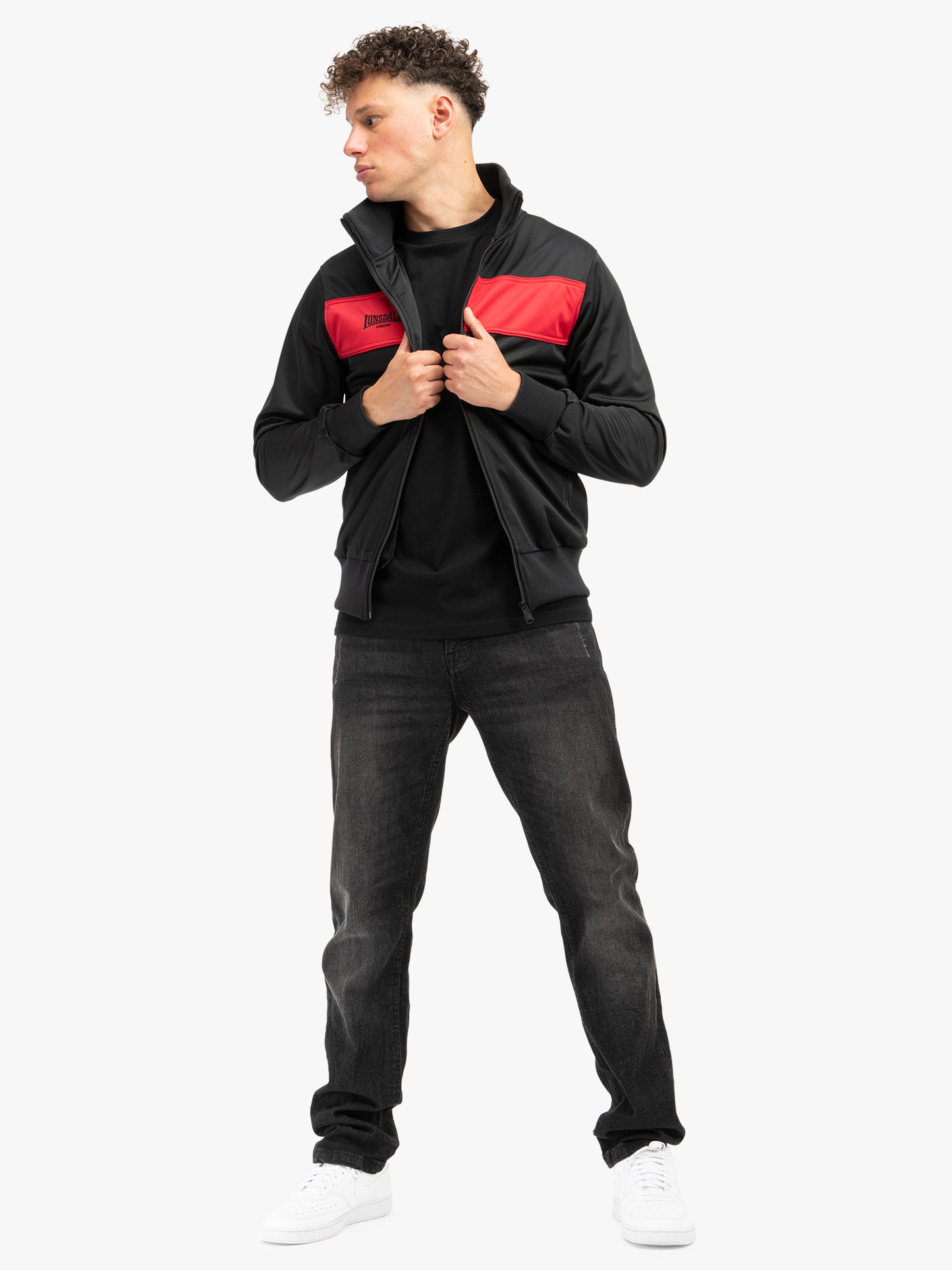 Lonsdale 111302 Alnwick Trikot Jacke Schwarz/Rot