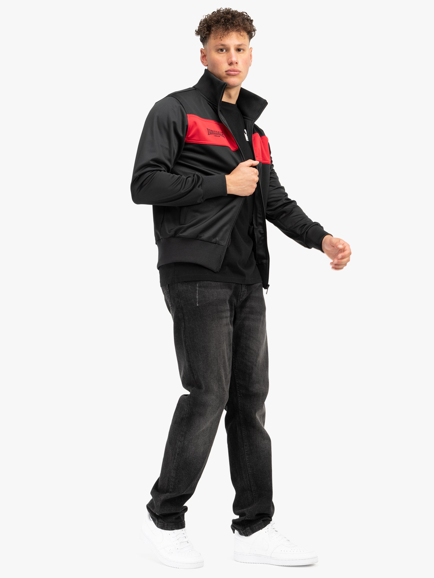 Lonsdale 111302 Alnwick Trikot Jacke Schwarz/Rot
