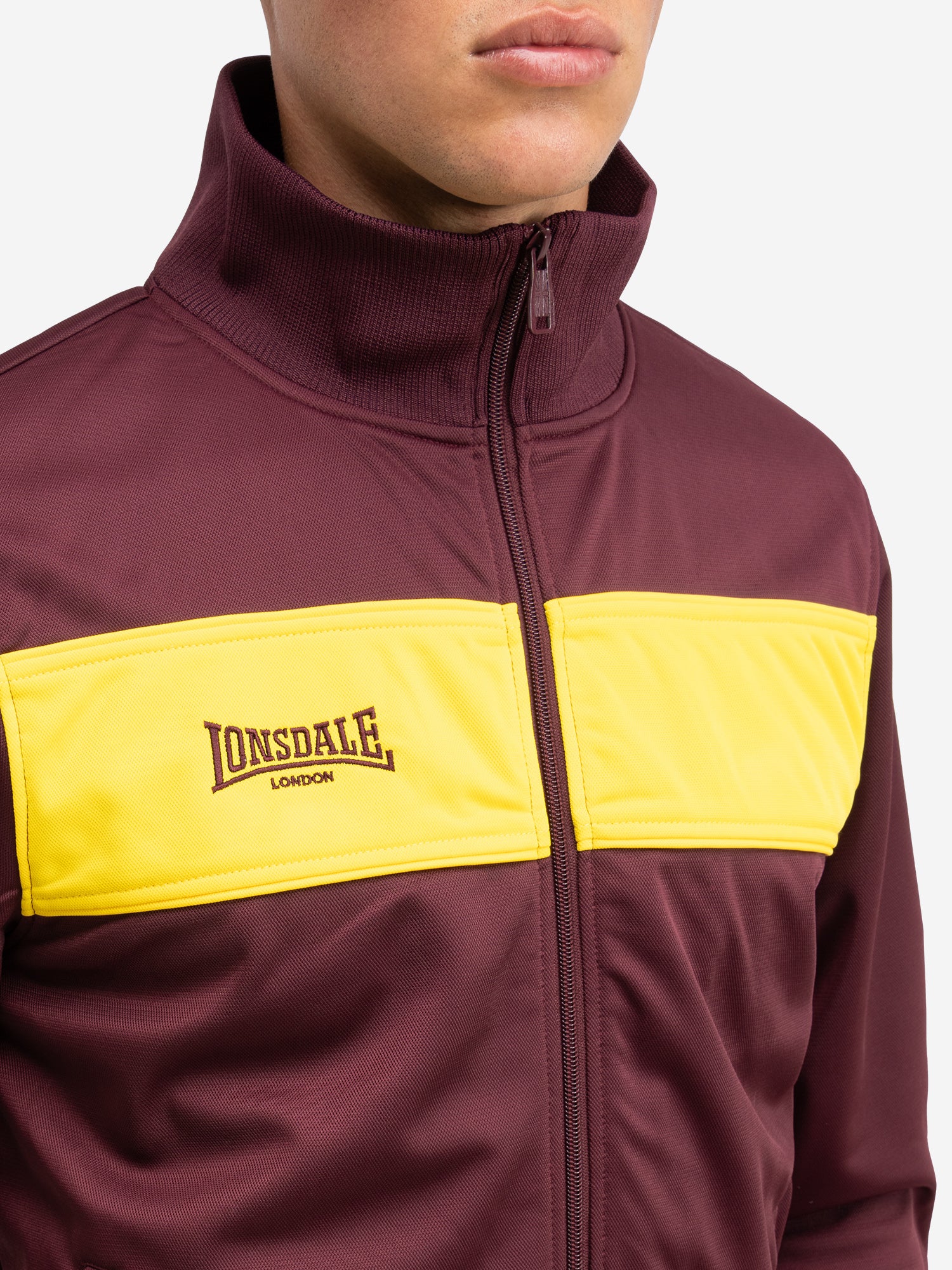 Lonsdale 111302 Alnwick Trikot Jacke Oxblood/Gelb