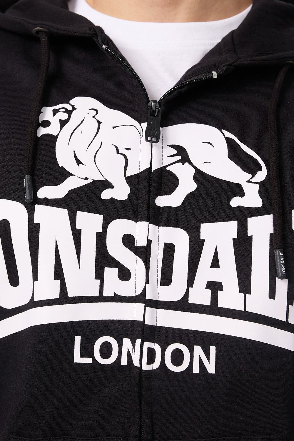 Lonsdale 113096 Kapuzensweatjacke Schwarz
