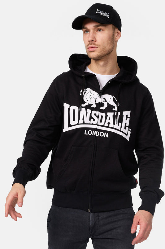 Lonsdale 113096 Krafty Kapuzensweatjacke  Schwarz