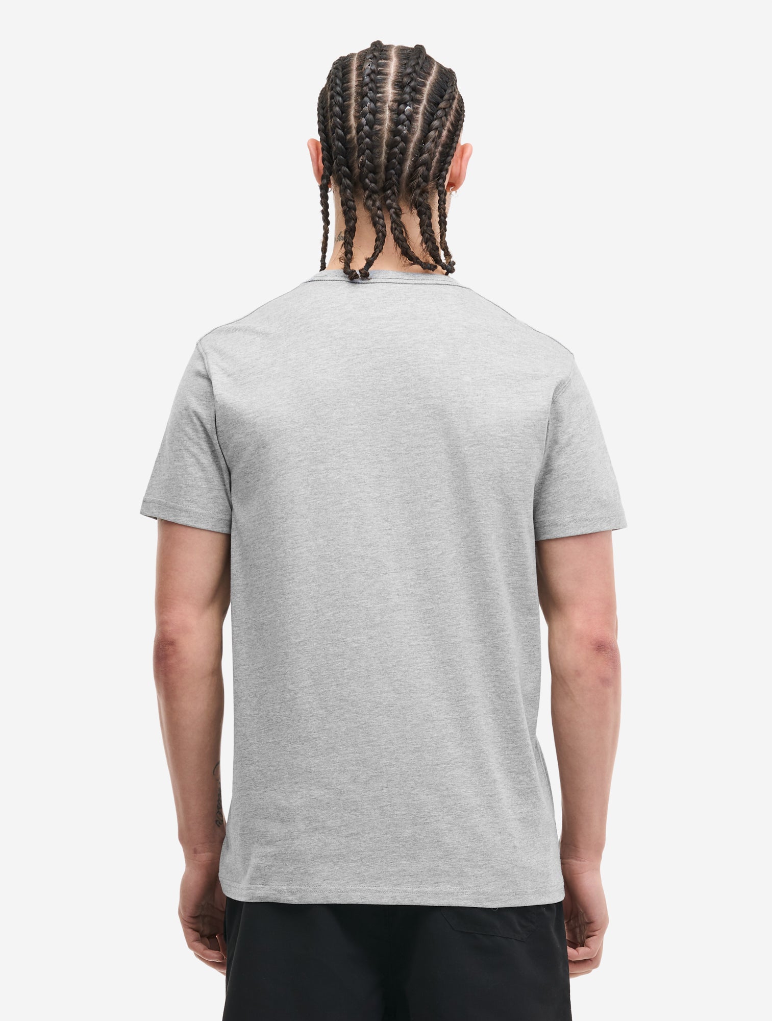 Lonsdale London Herren T-Shirt Marl Grey mit Two Tone Logo-Print auf der Brust, Slim Fit Passform aus Baumwolle