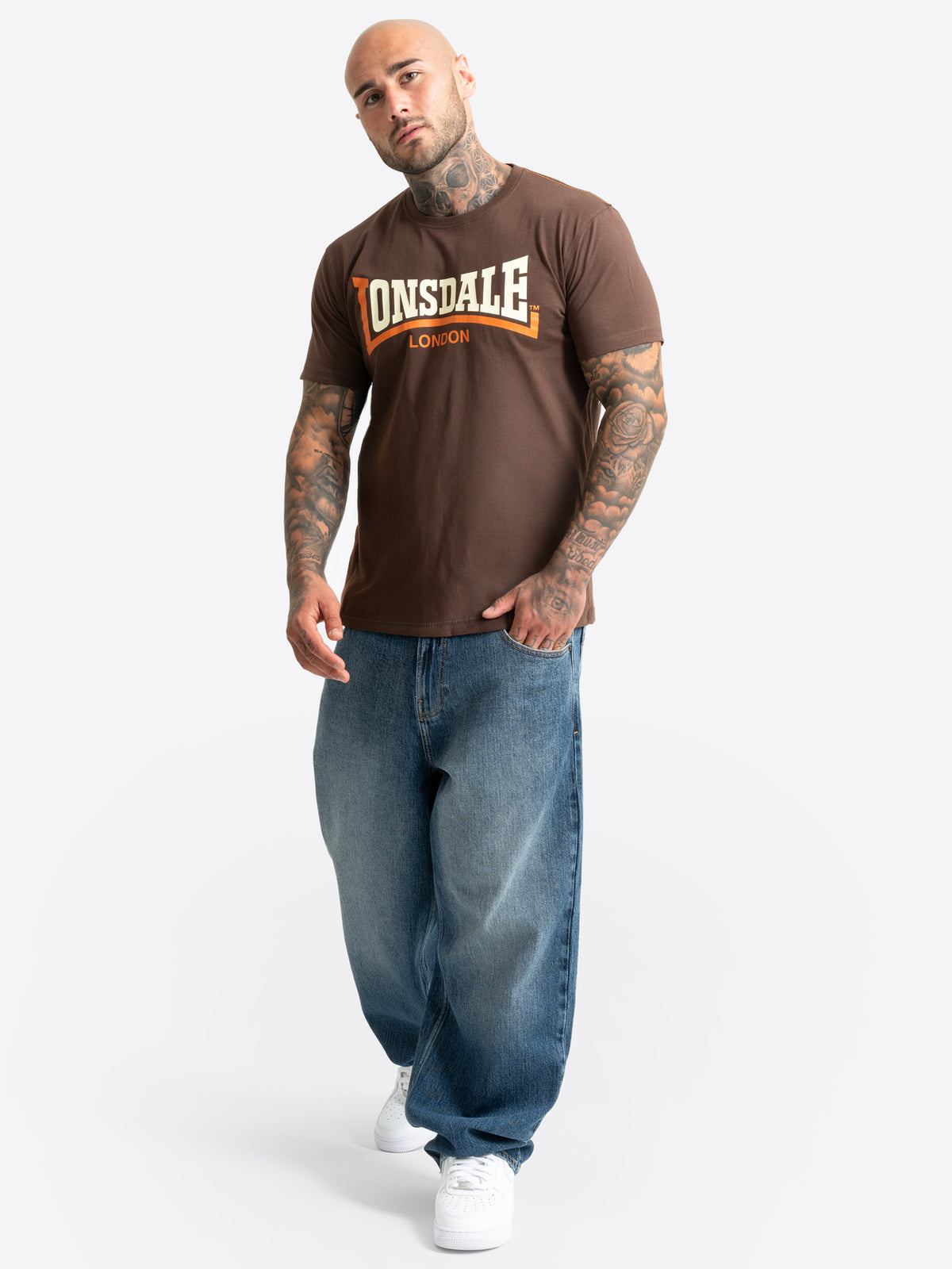 Kultiges Lonsdale London Streetwear T-Shirt in Braun