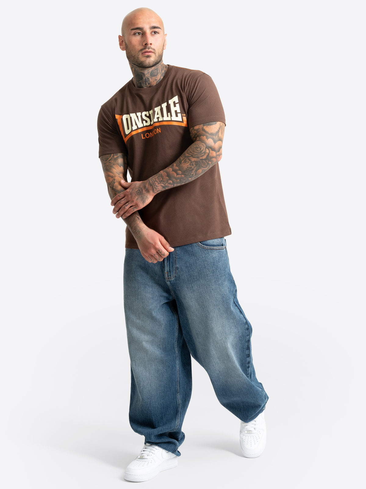 Kultiges Lonsdale London Streetwear T-Shirt in Braun