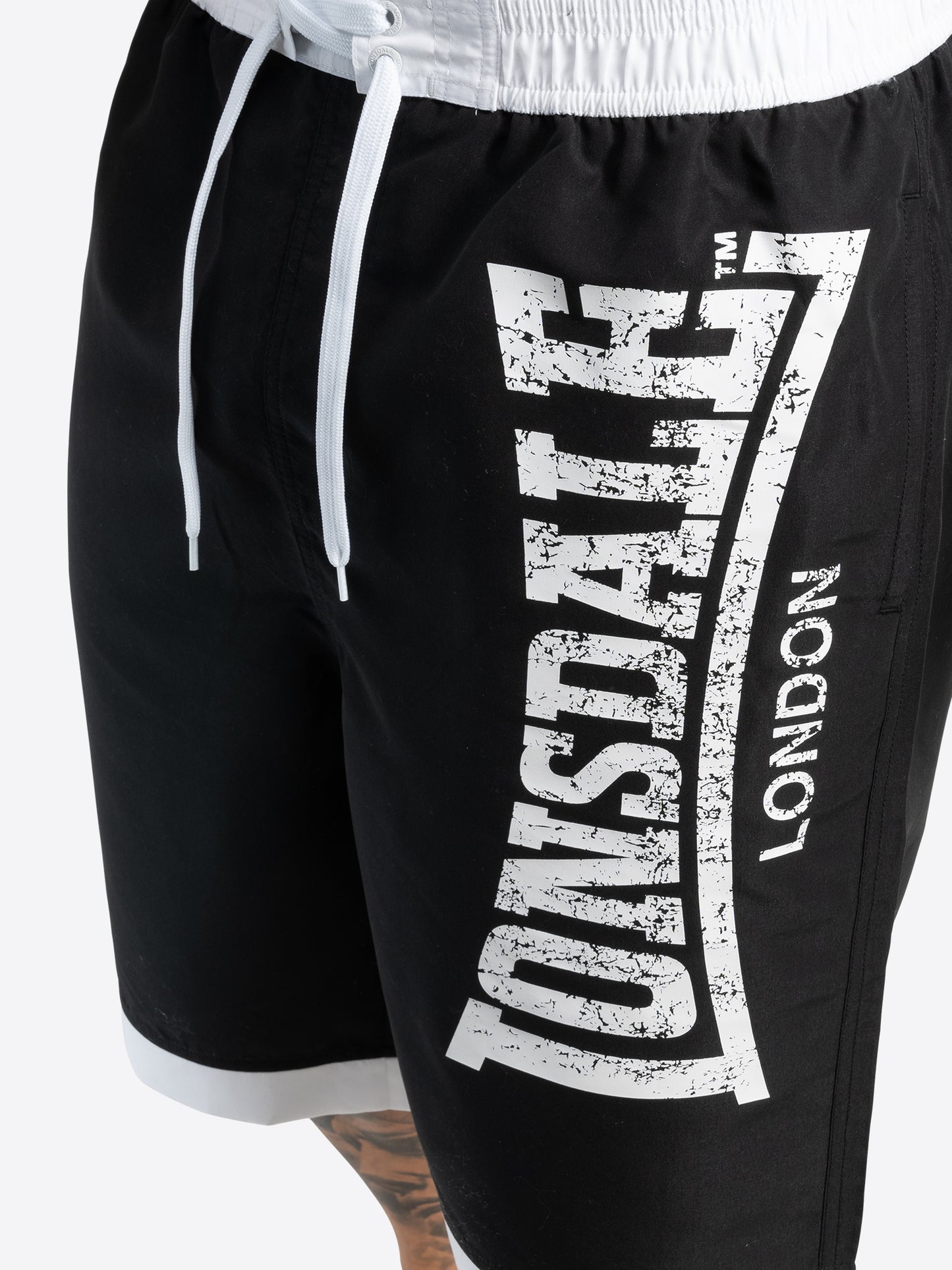 Lonsdale Boardshorts Detail Kordelzug und Logo Schwarz