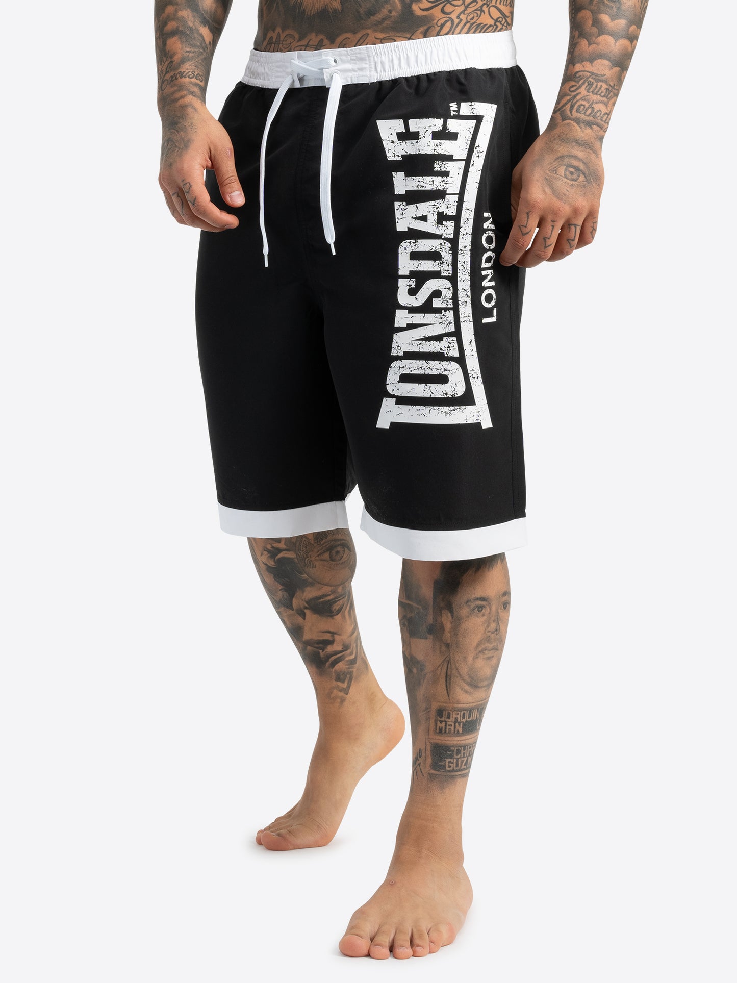 Lonsdale Badehose Schwarz mit Logo Druck Herren