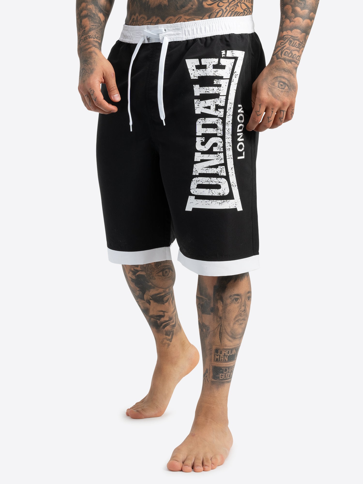 Lonsdale Badehose Schwarz mit Logo Druck Herren