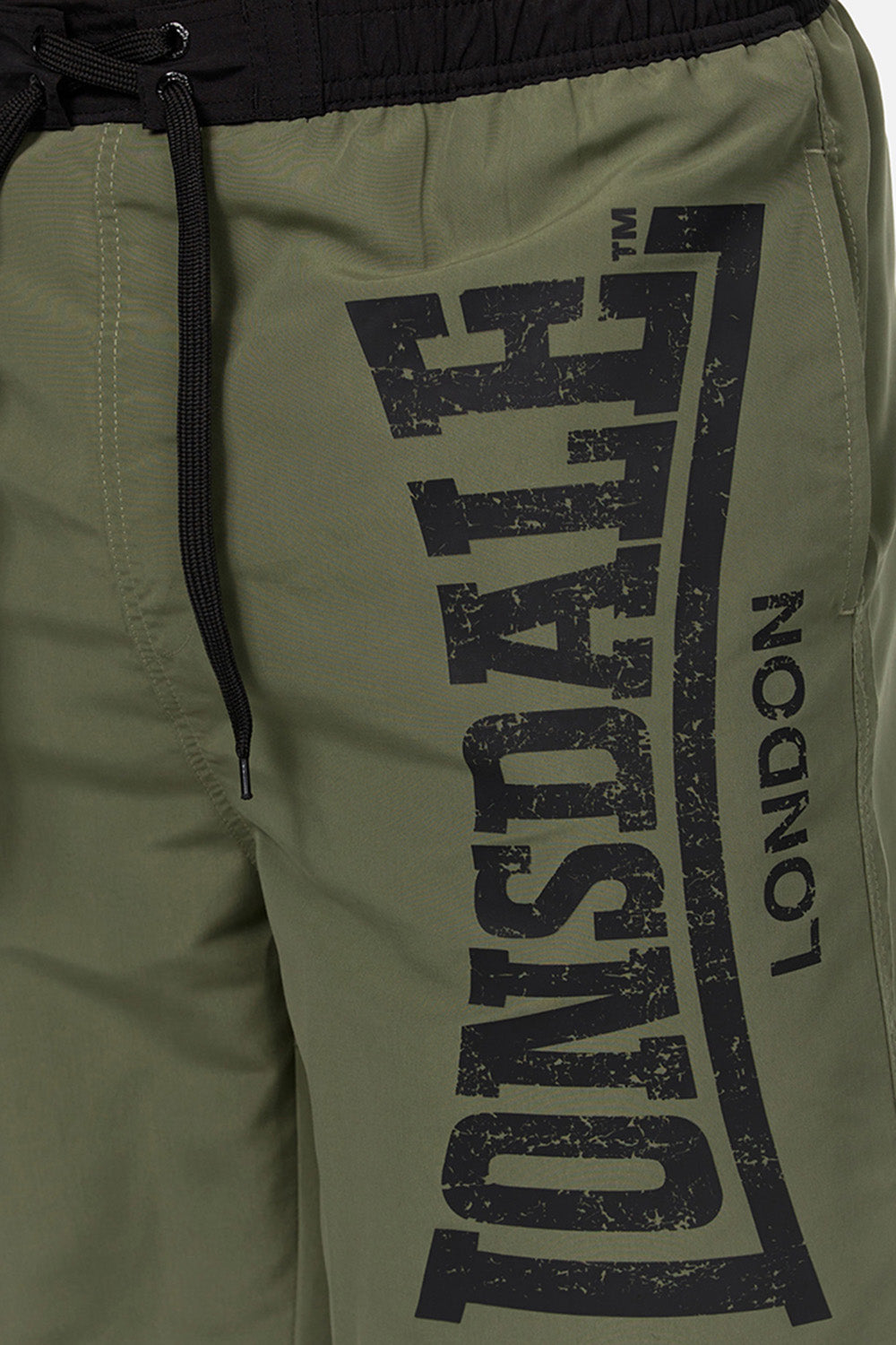 Lonsdale Boardshorts Detail Kordelzug und Logo Oliv