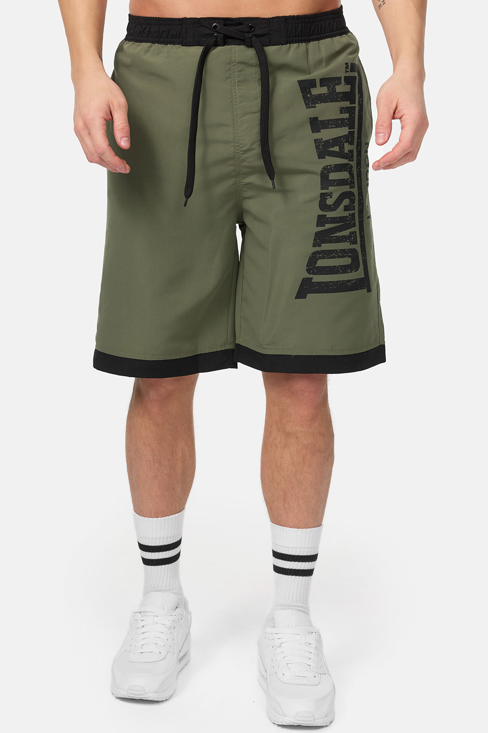 Lonsdale Badehose Oliv mit Logo Druck Herren