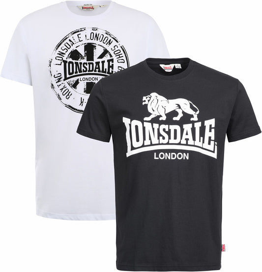 Lonsdale 113670 Dildawn Doppelpack T-Shirt Schwarz/Weiss