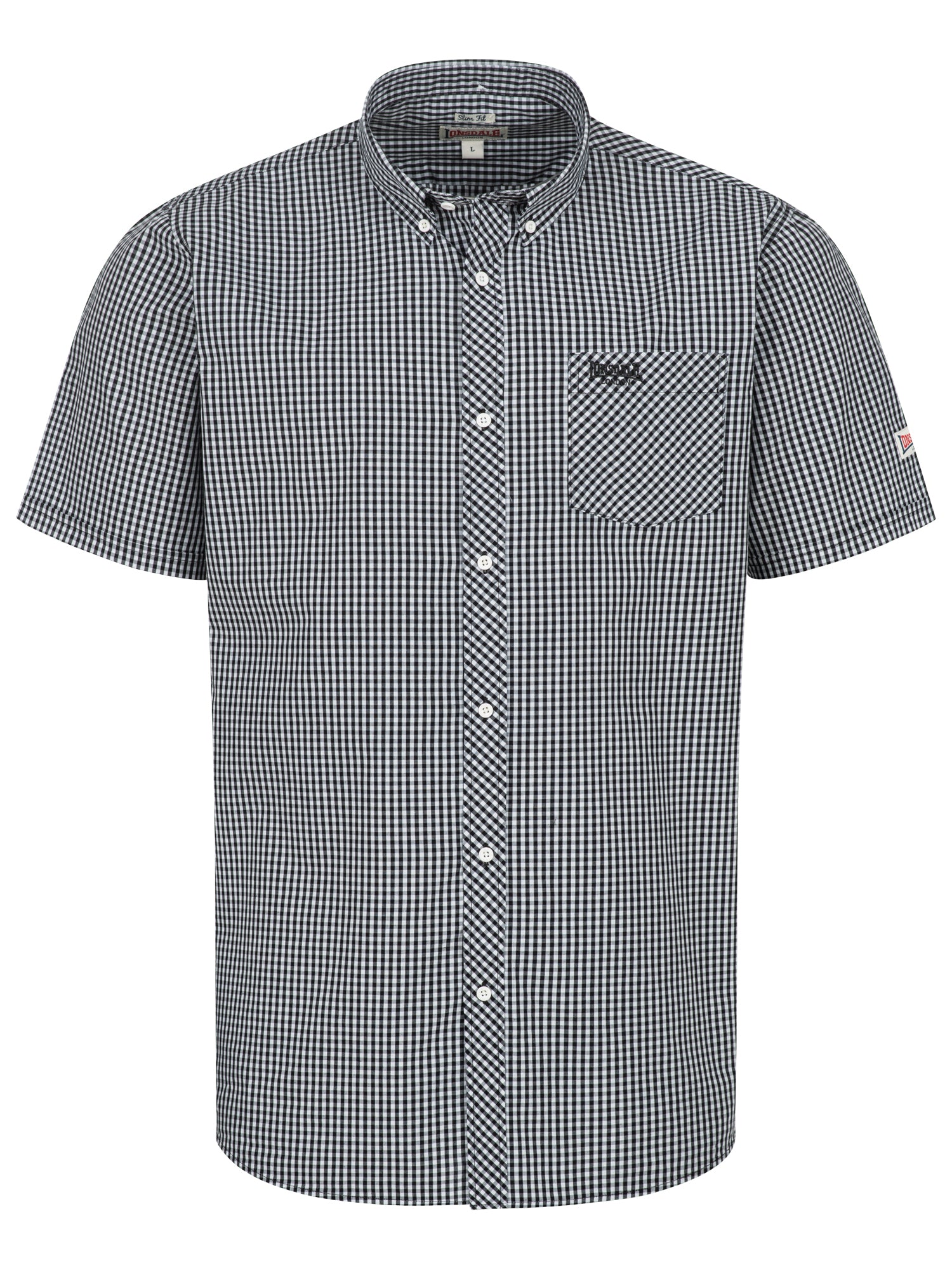 Lonsdale 113711 Brixworth Kurzarmhemd Schwarz/Weiss