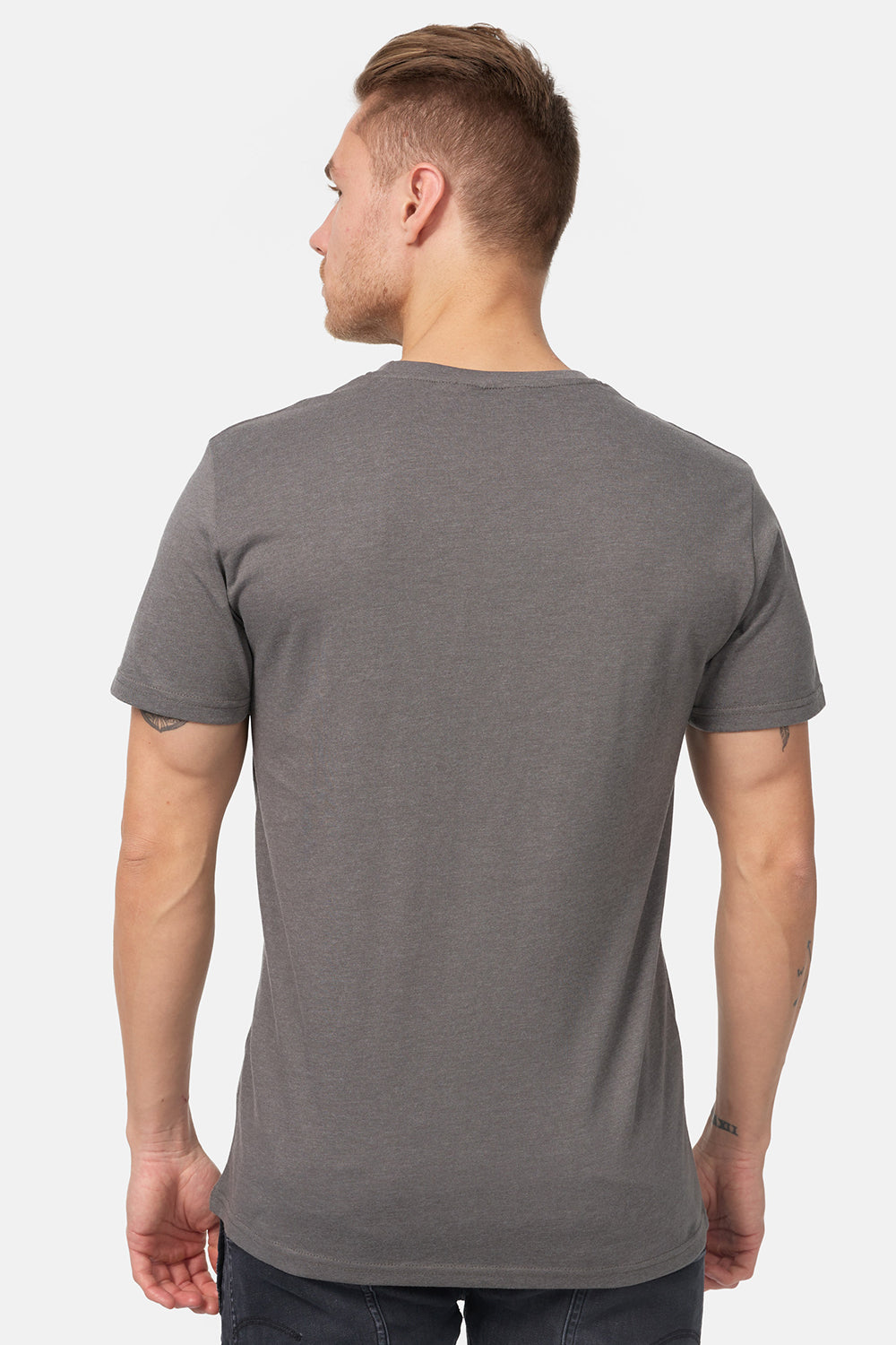 Herren Lonsdale T-Shirt Marl Stone normale Passform mit gedrucktem Logo auf Brust