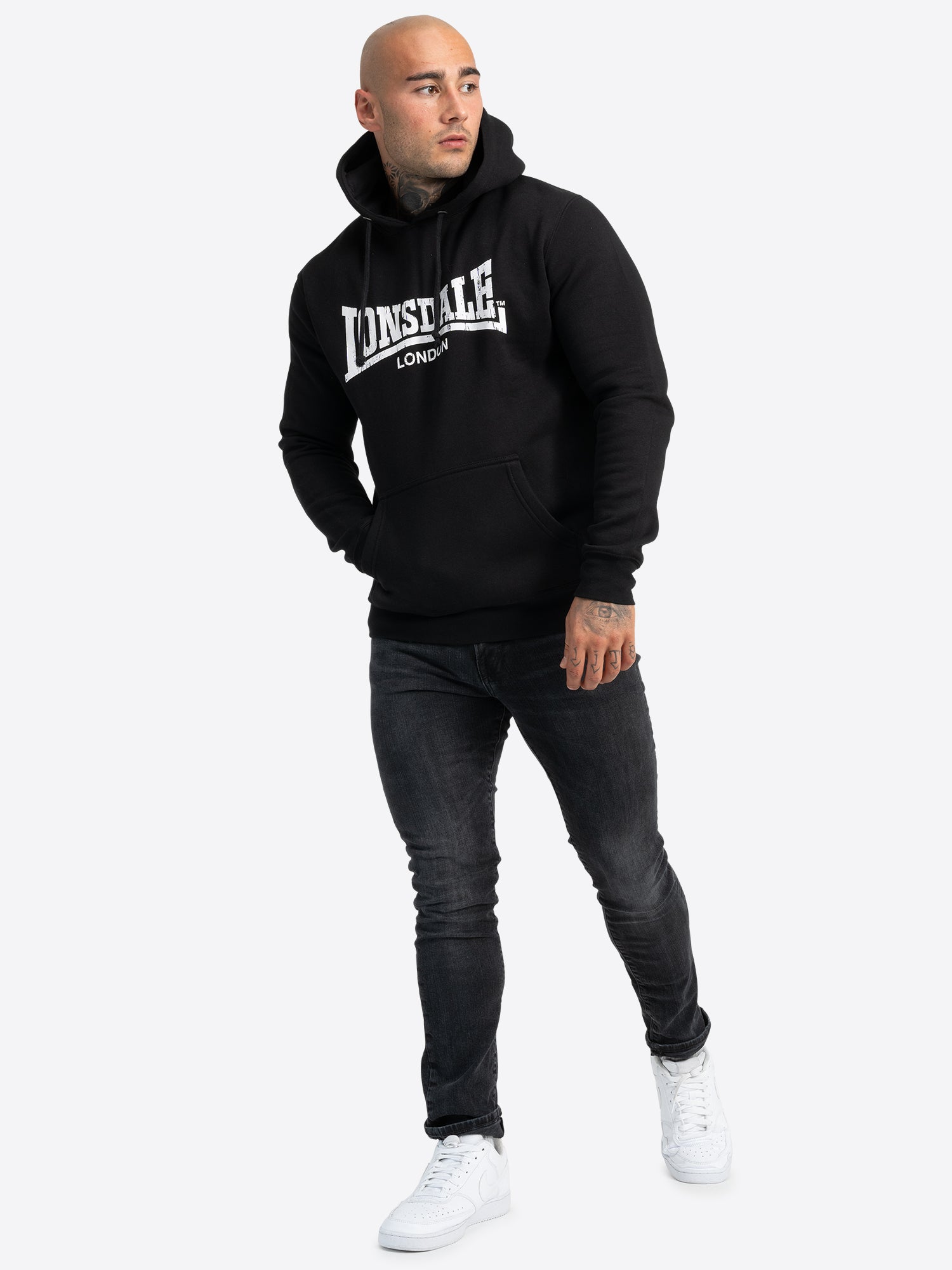 Lonsdale 113863 Wolterton Kapuzensweatshirt Schwarz