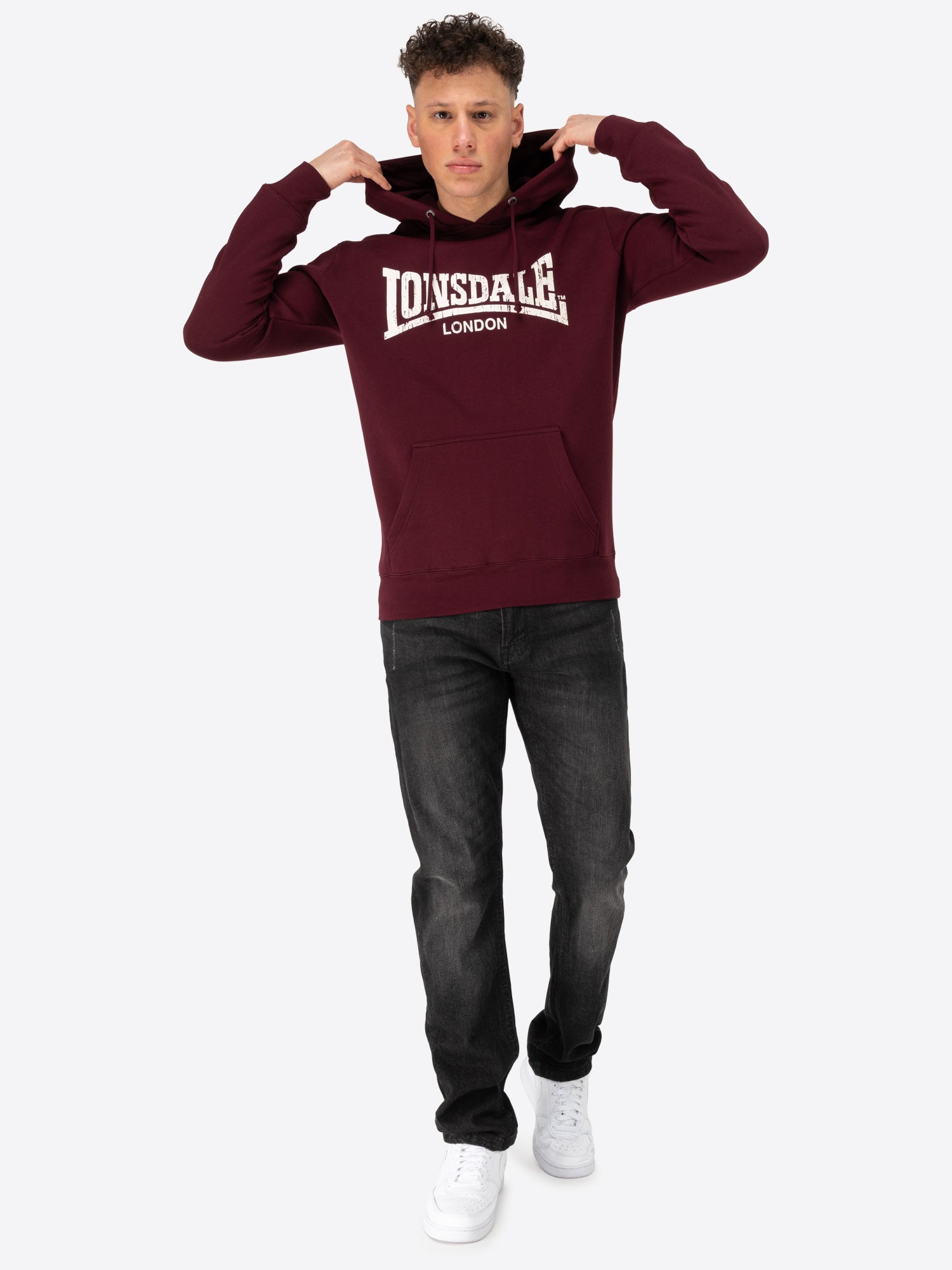 Lonsdale 113863 Wolterton Kapuzensweatshirt Oxblood