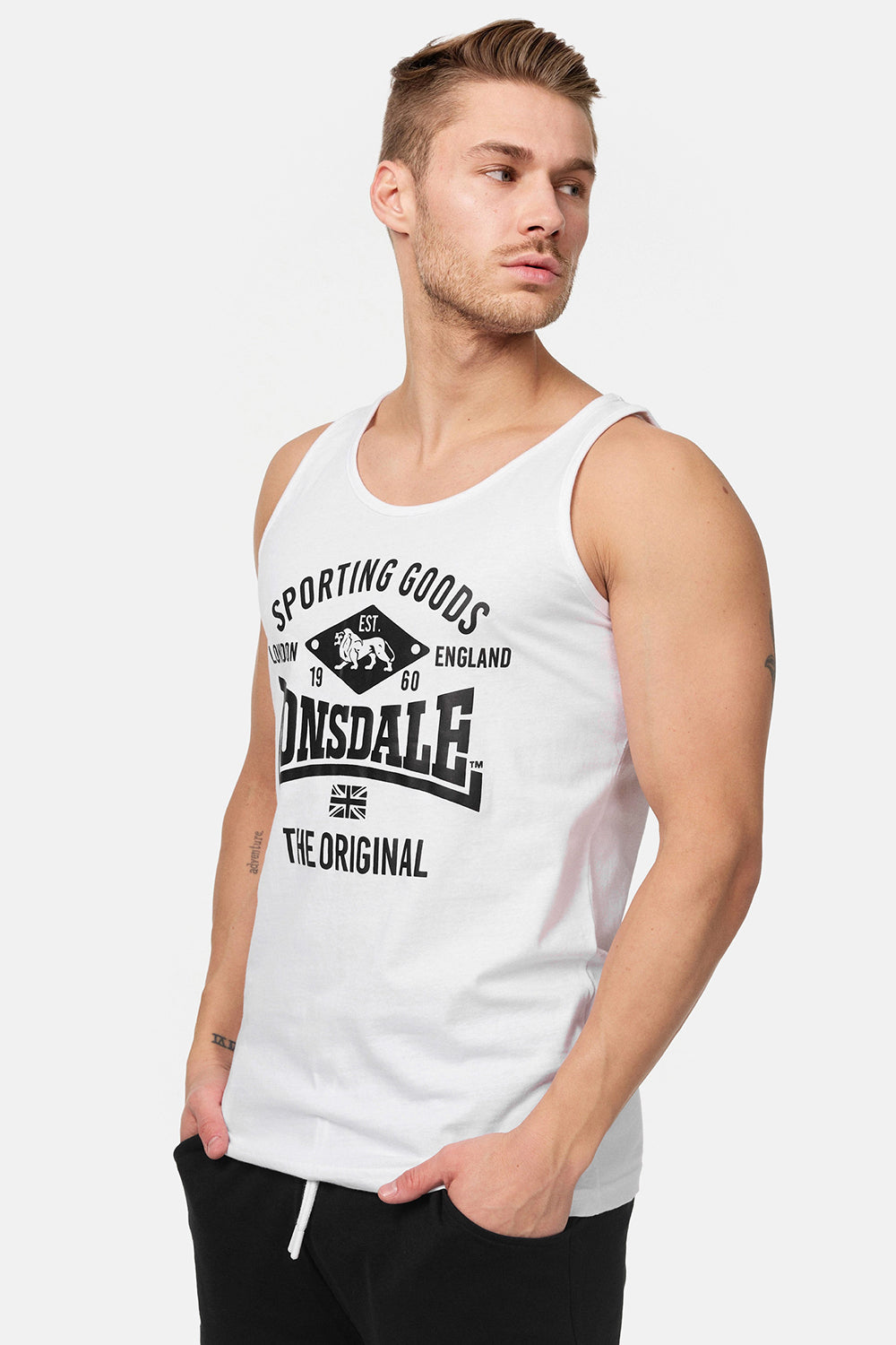Lonsdale 113976 Biggin Doppelpack Singlet Schwarz/Weiss