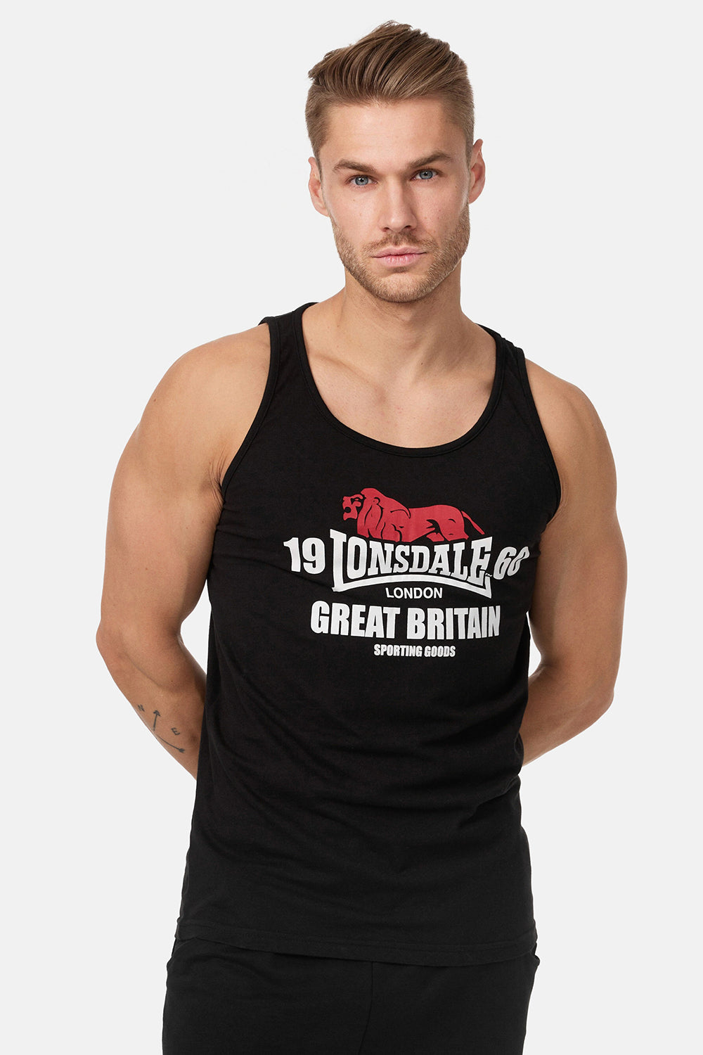 Lonsdale 113976 Biggin Doppelpack Singlet Schwarz/Weiss
