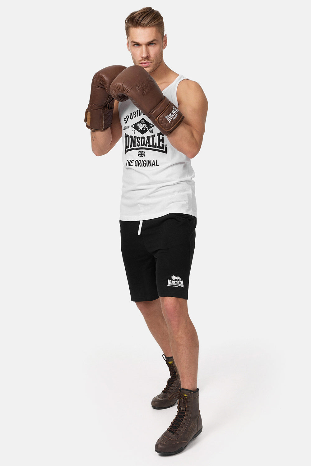 Lonsdale 113976 Biggin Doppelpack Singlet Schwarz/Weiss