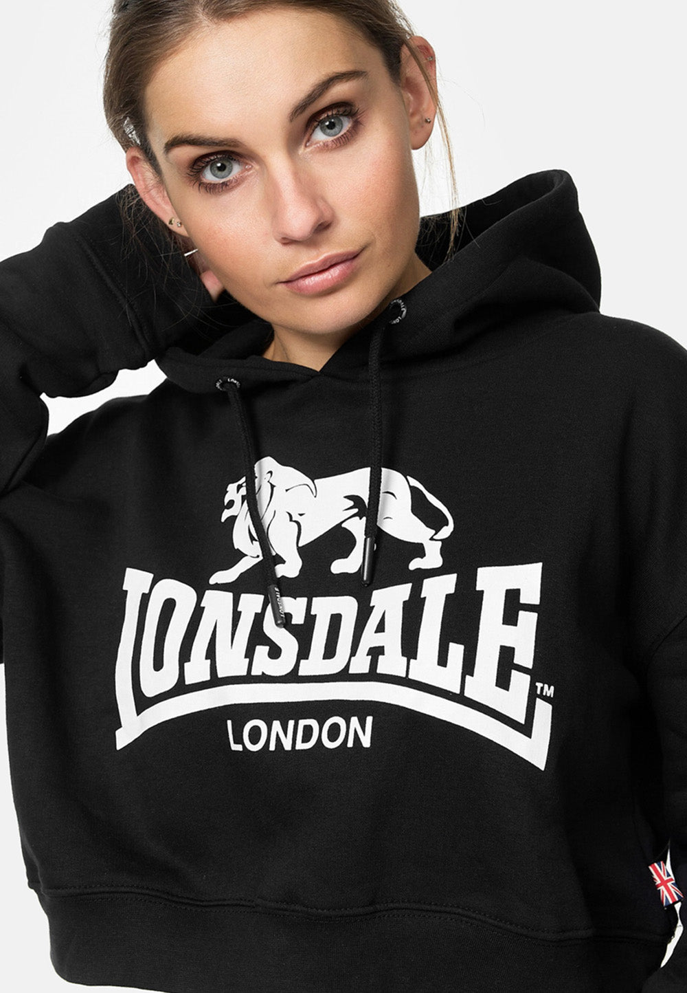 Lonsdale London 114031 Ladies Roxeth Kapuzenpullover  Schwarz