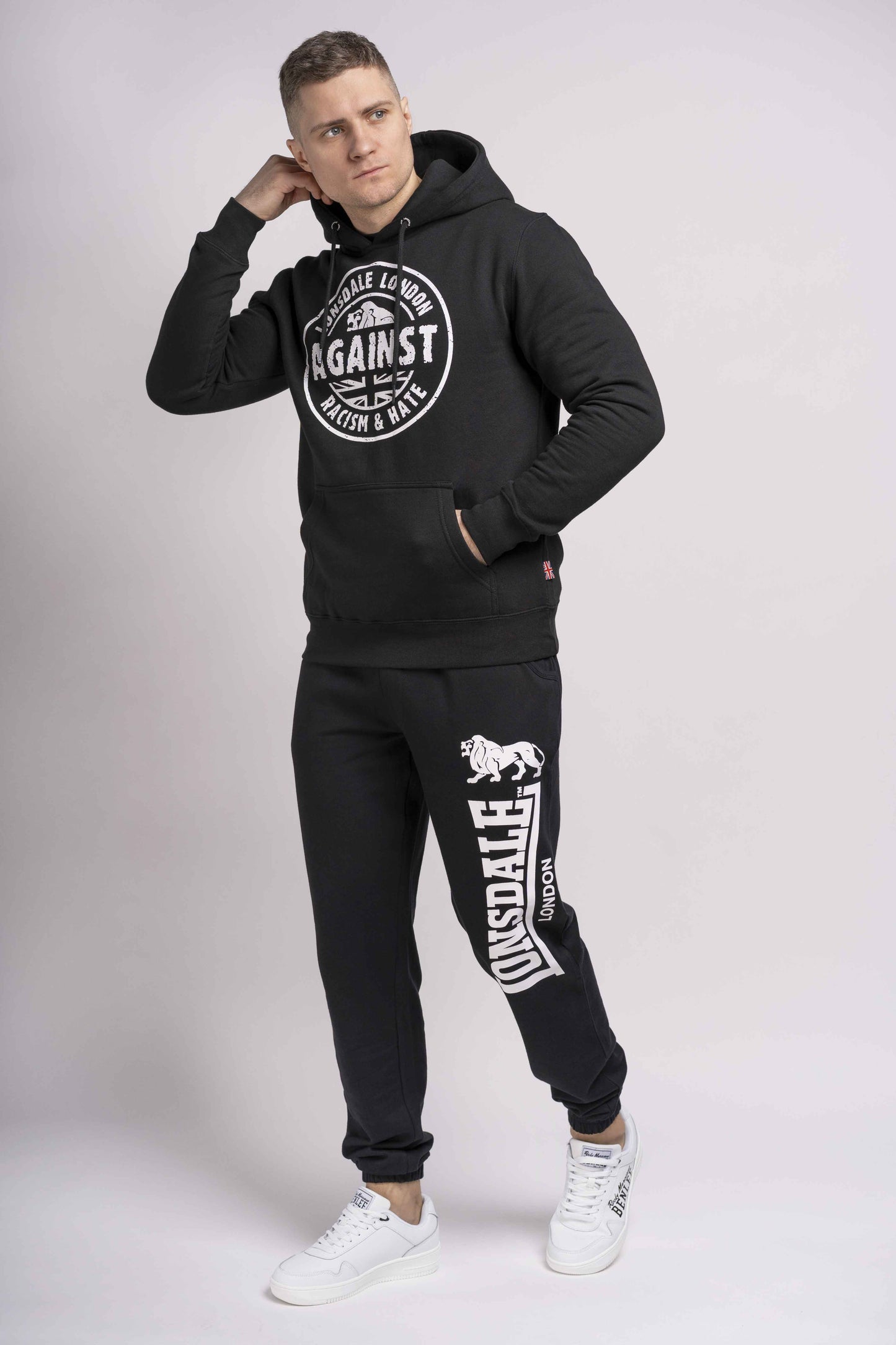 Lonsdale 114073 Linford Kapuzen Sweatshirt Schwarz