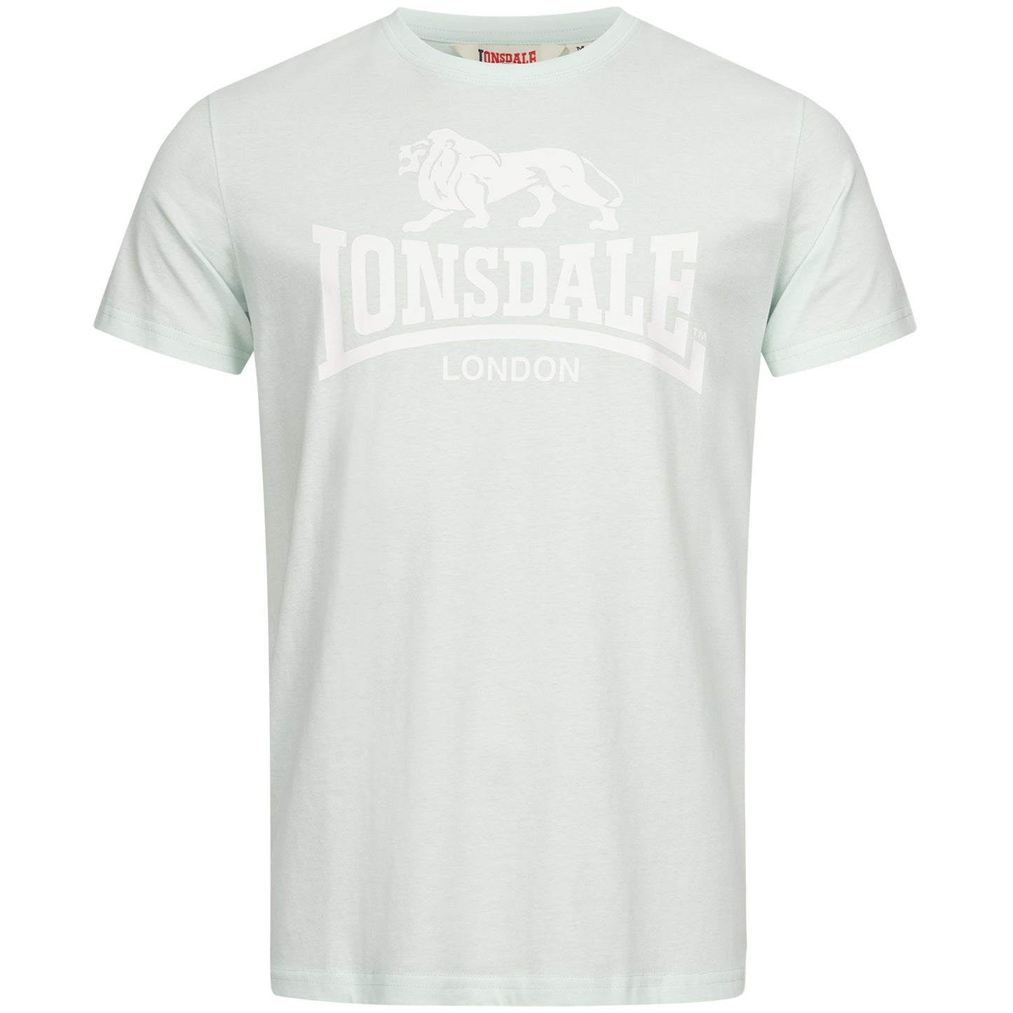 Powder Mint Lonsdale St. Erney Herren T-Shirt in regulärer Passform mit markantem Logo-Brustprint in Weiss.