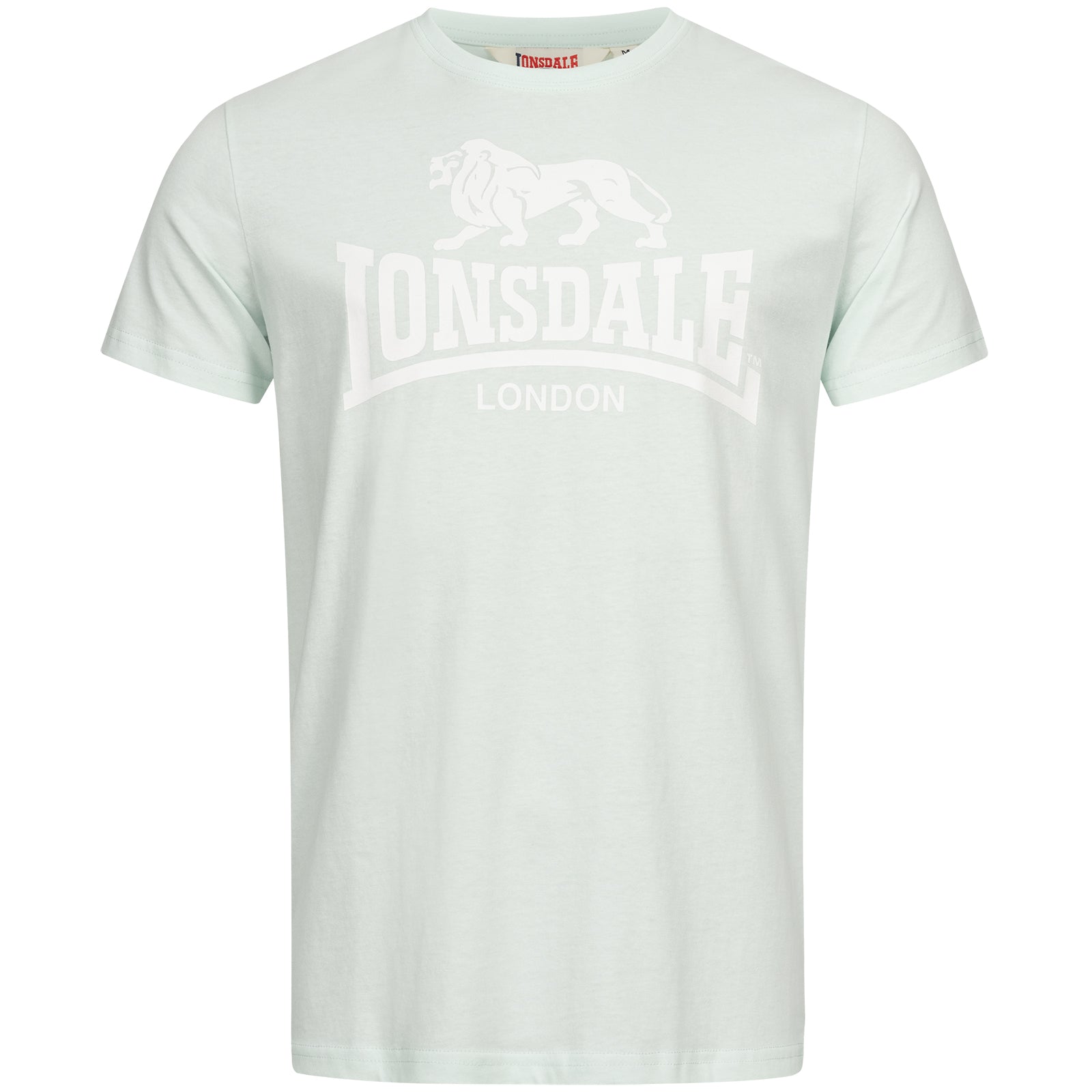 Powder Mint Lonsdale St. Erney Herren T-Shirt in regulärer Passform mit markantem Logo-Brustprint in Weiss.