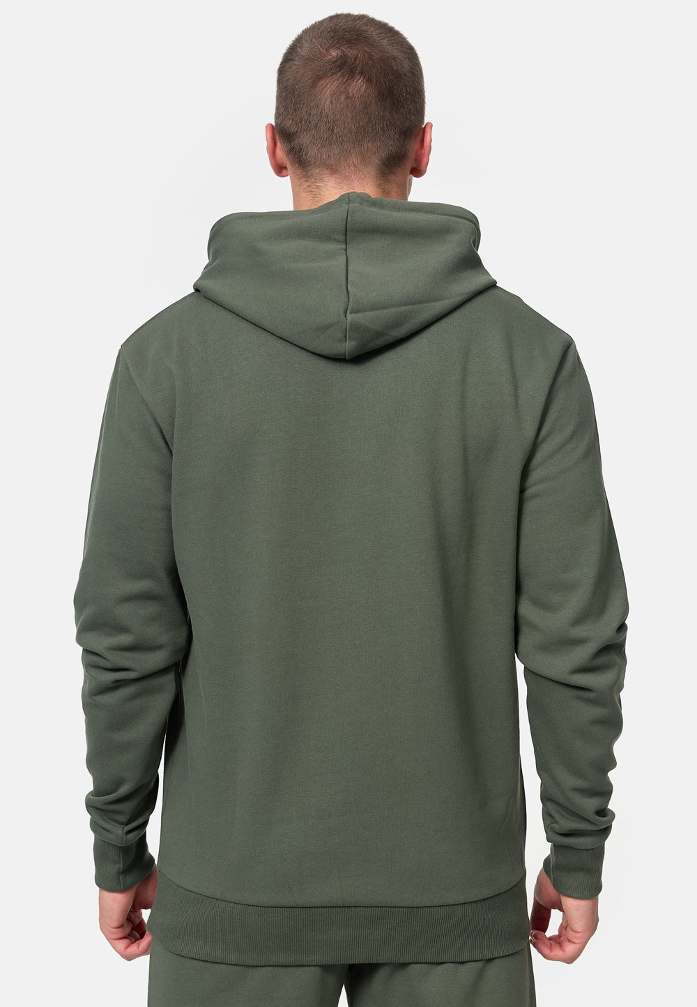 Grüner Lonsdale Talmine Kapuzenpullover mit Kängurutasche und verstellbarem Kordelzug an der Kapuze. 