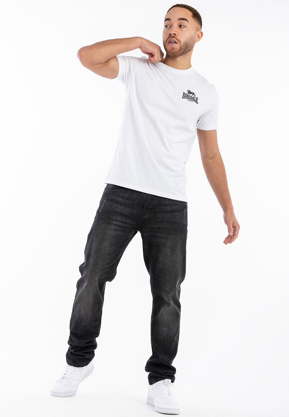 Lonsdale 114096 Blairmore Doppelpack T-Shirt Schwarz/Weiss