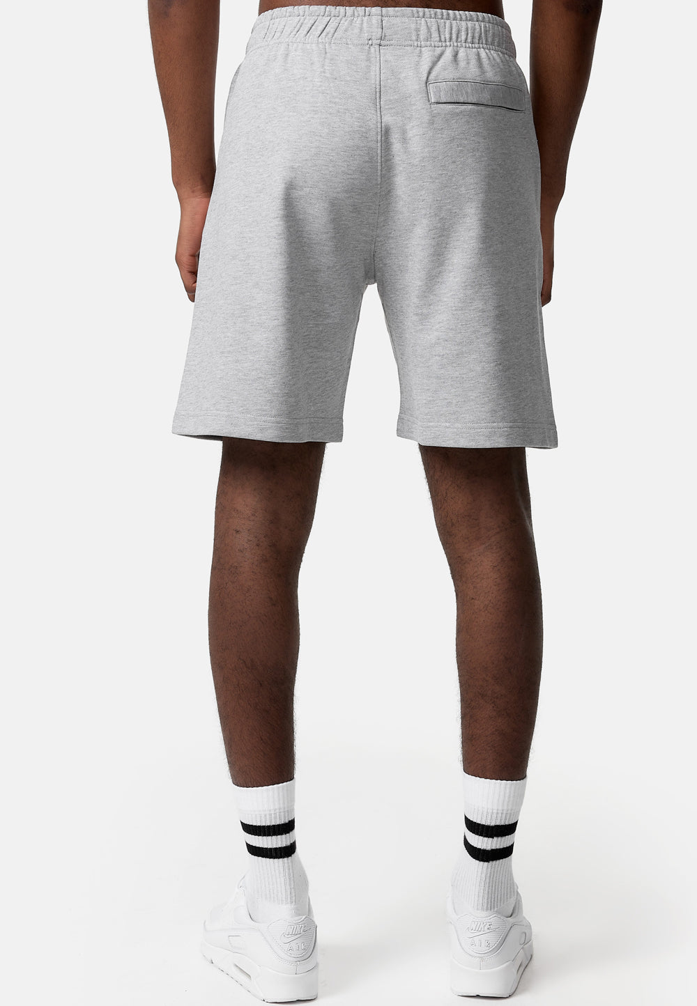 Rückseite der grauen Lonsdale Shorts für Herren mit praktischer Gesässtasche.