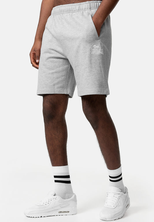 Lonsdale Herren Shorts in Grau-Melange mit kleiner Logo-Stickerei und Taschen.