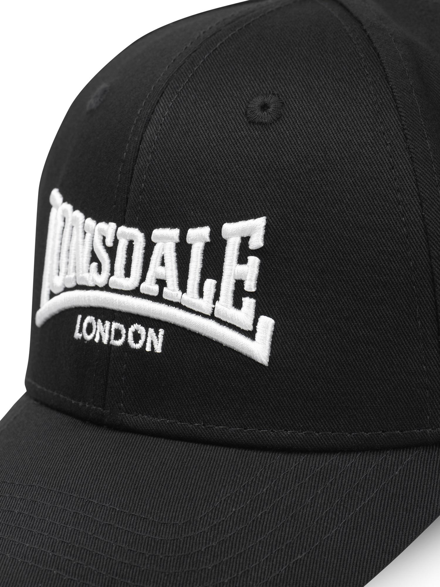 Schwarze LONSDALE Kappe aus Baumwolle mit Logo-Stickerei