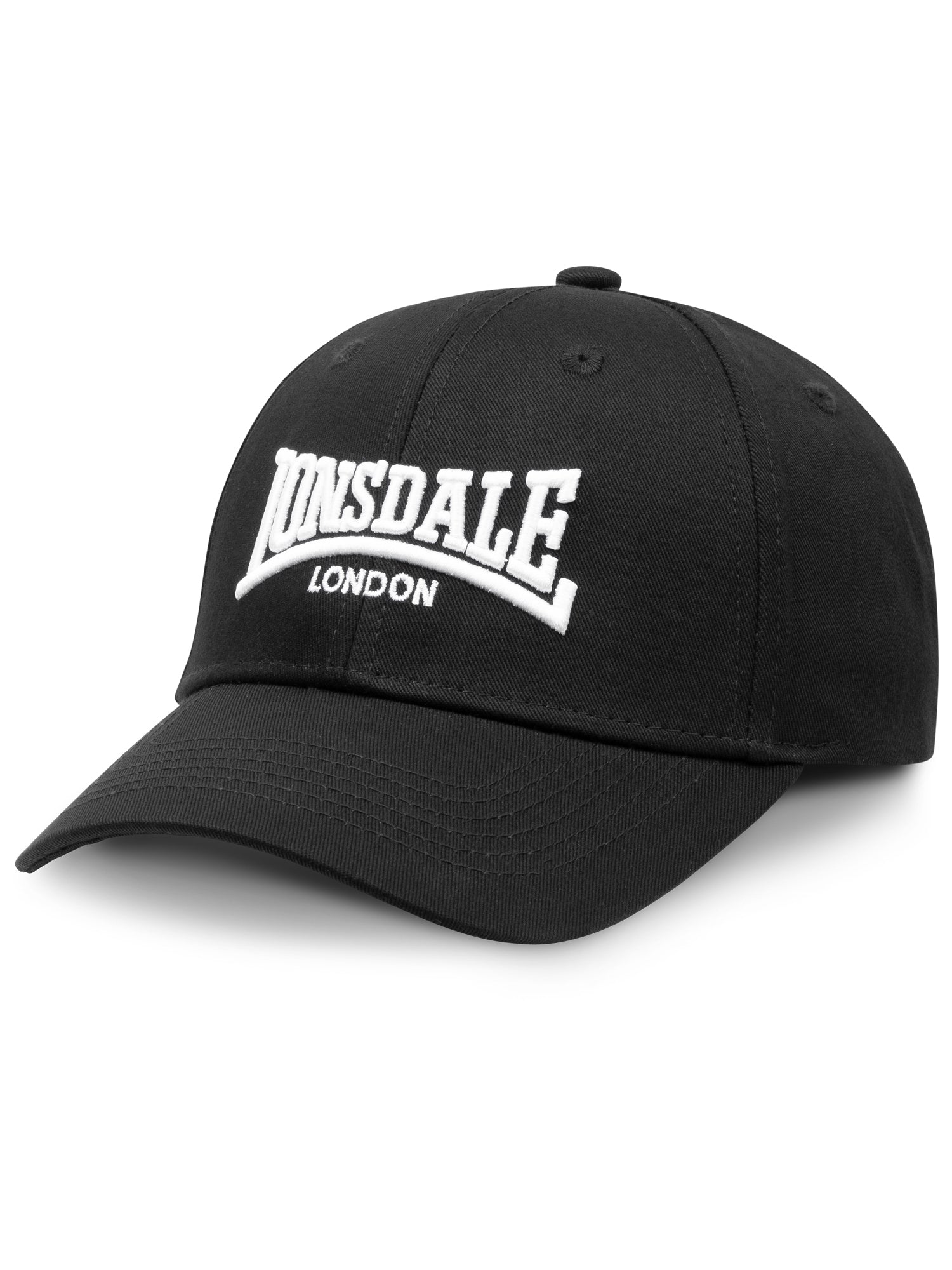 Schwarze LONSDALE Kappe aus Baumwolle mit Logo-Stickerei