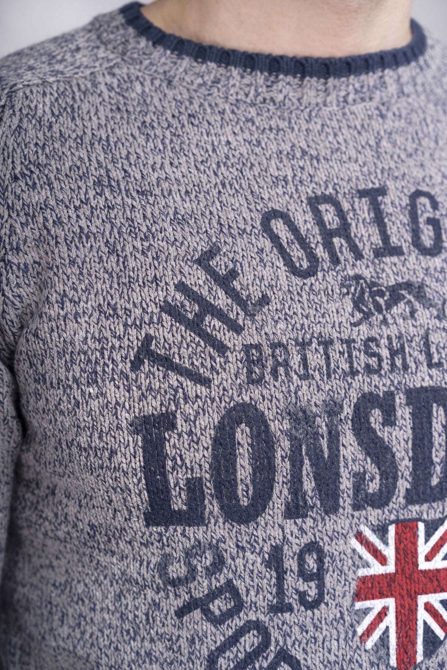 Lonsdale 114704 Borden Strickpullover Hellgrau
