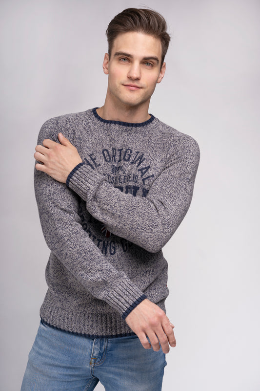 Lonsdale gestrickter Pullover in klassischem Design, mit Rundhalsausschnitt und Rippbündchen an Ärmeln und Saum – aus weichem Strickmaterial