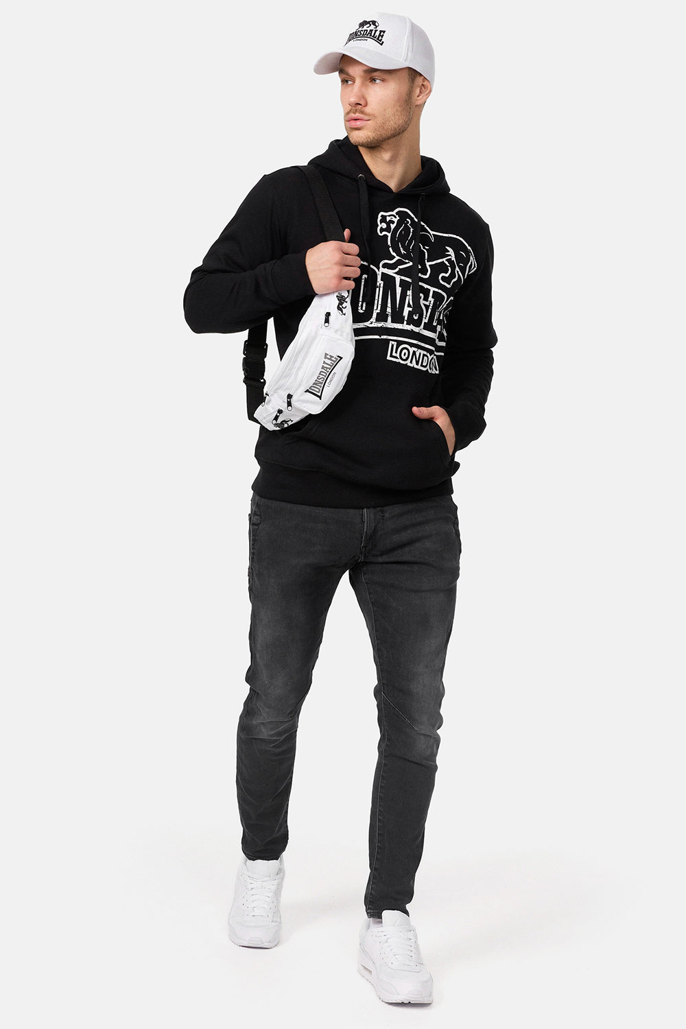 Lonsdale 114940 Tadley Kapuzensweatshirt Schwarz