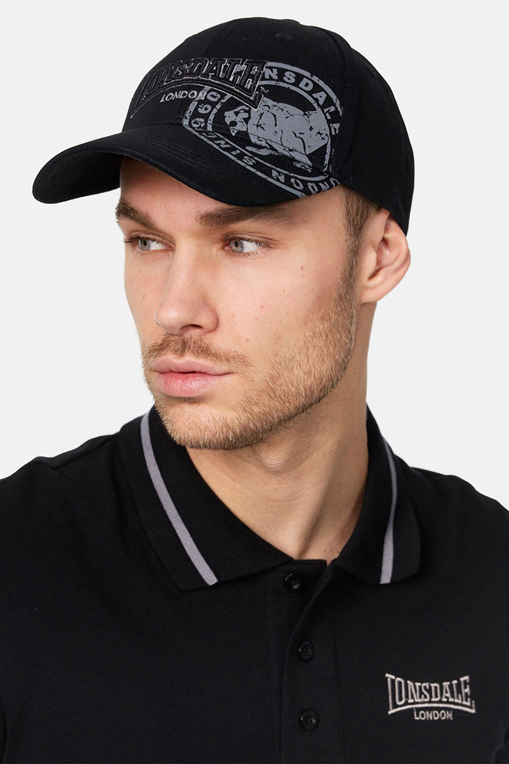 Lonsdale 114945 Leiston Doppelpack  Cap Schwarz