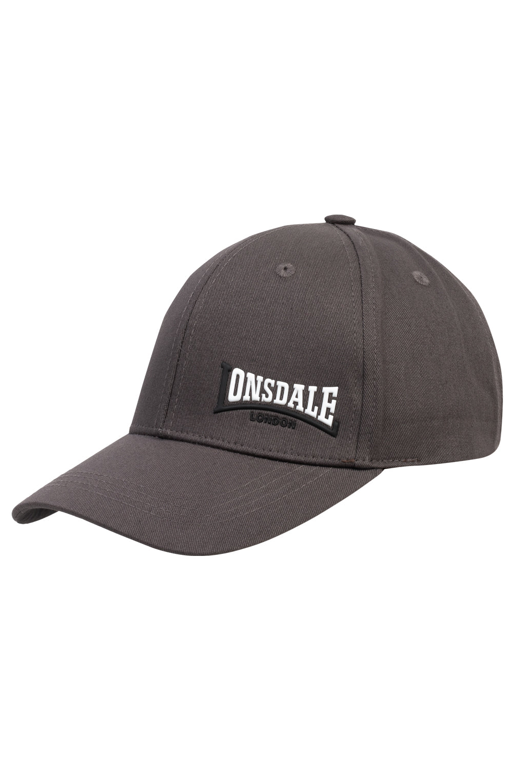 Dunkelgraue Lonsdale Kappe aus Baumwolle mit kleinem Logo Print vorne