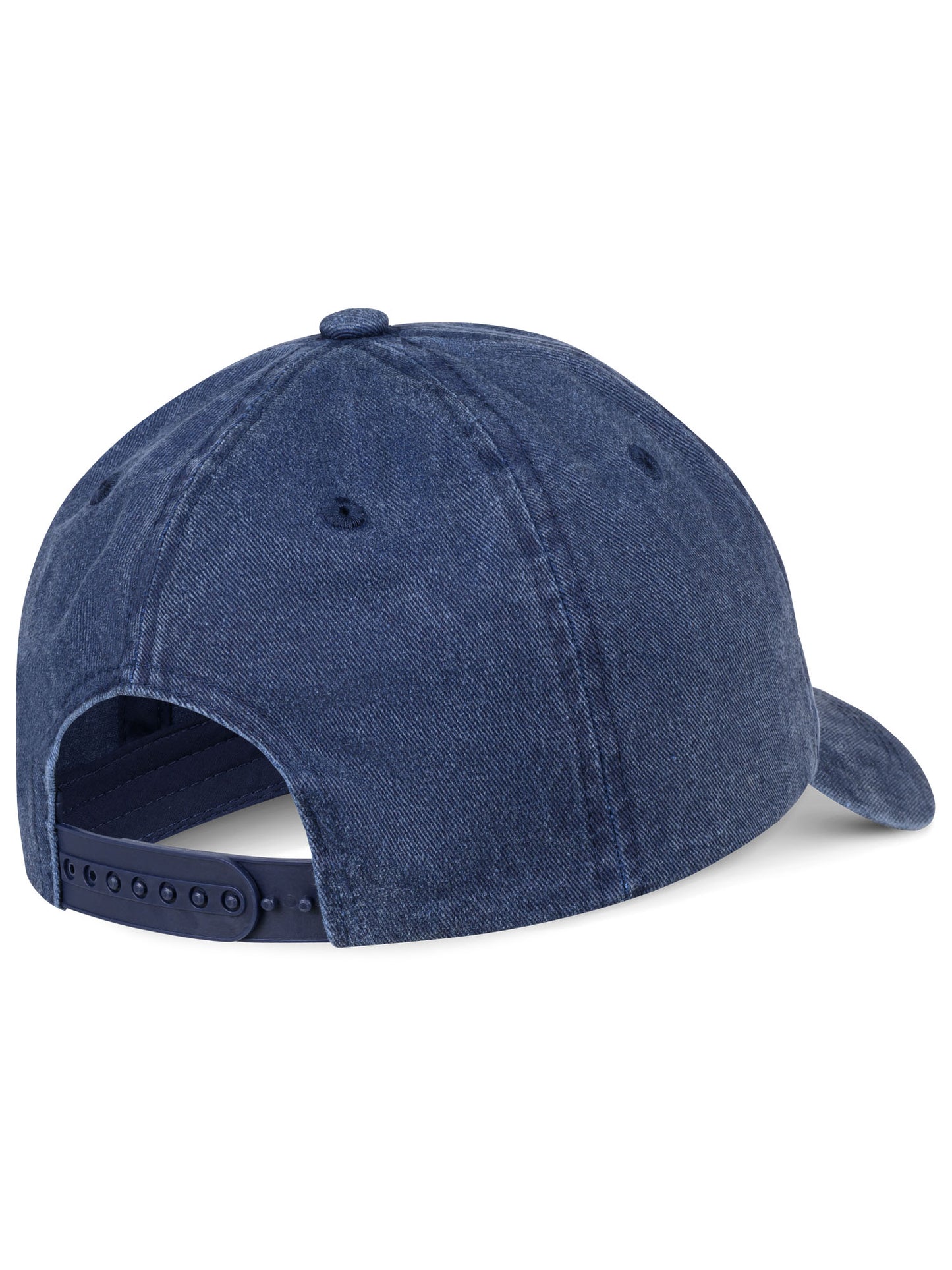 Lonsdale Kappe in Washed Navy – Rückansicht mit verstellbarem Snapback-Verschluss.
