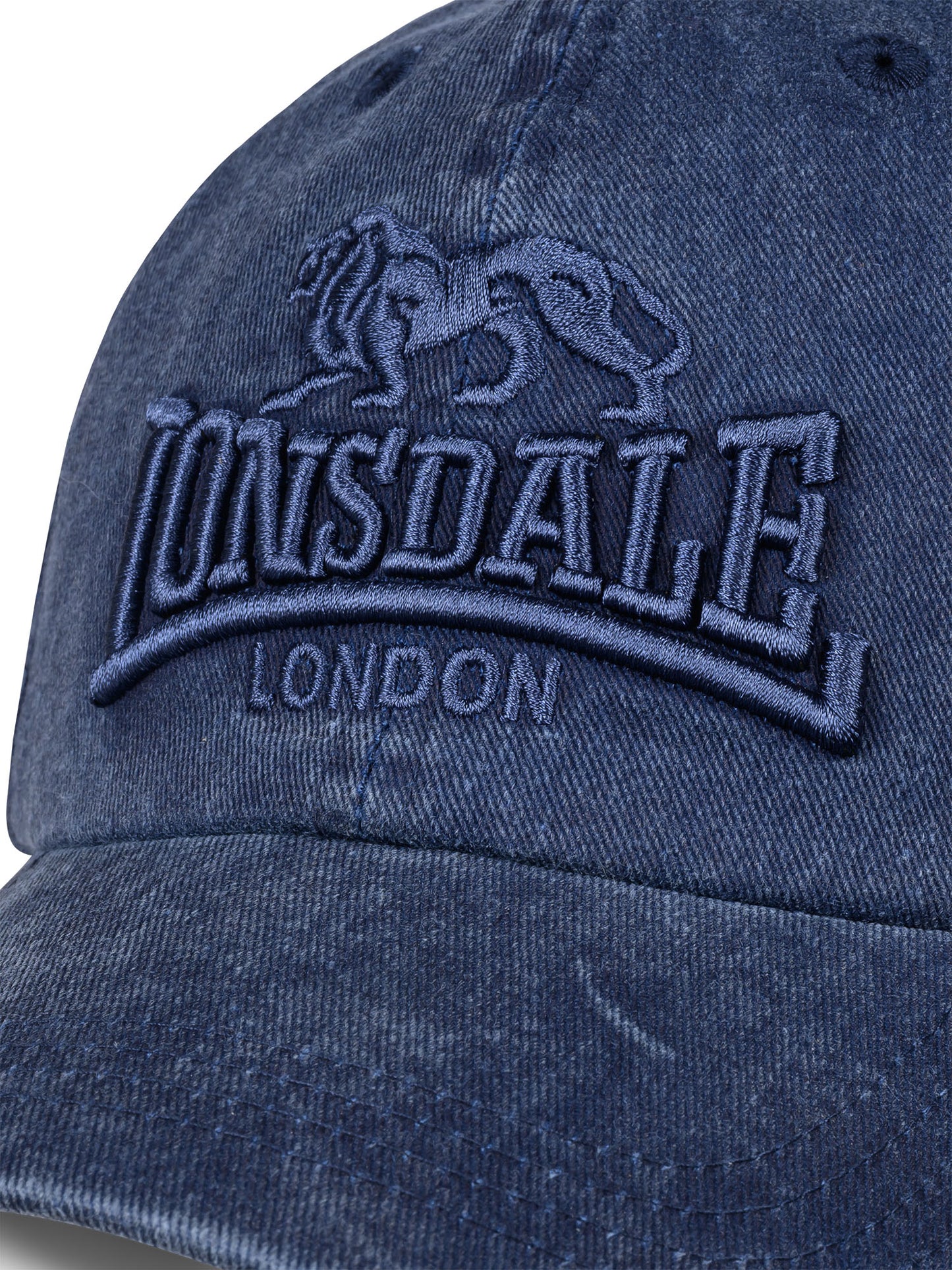 Lonsdale Kappe in Washed Navy – Blaue Vintage Cap aus Baumwolle.