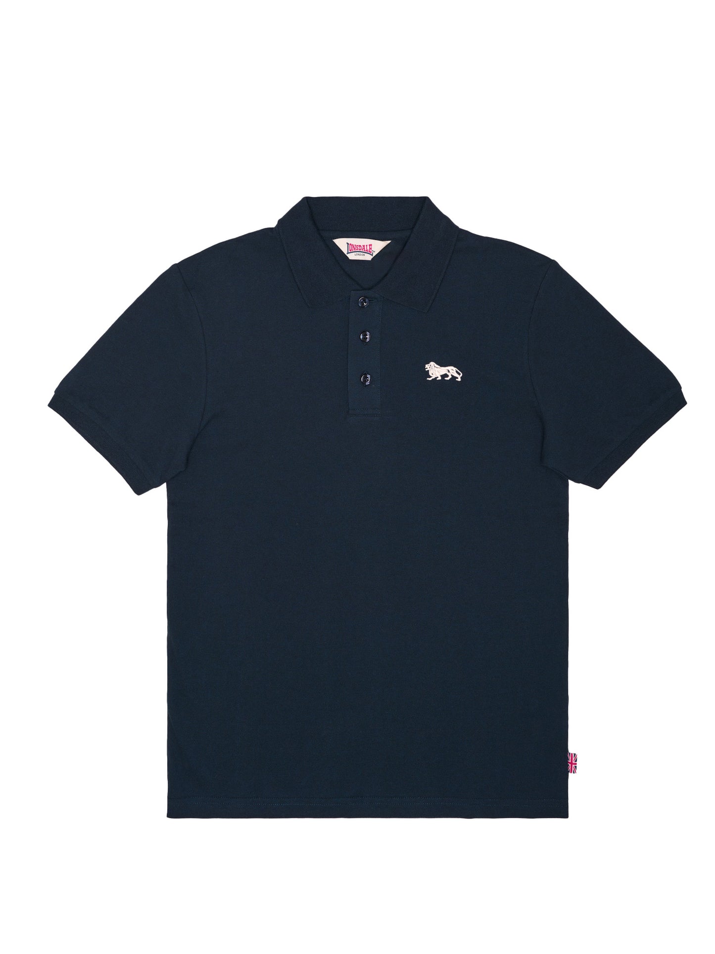 Lonsdale Poloshirt Navy mit gesticktem Löwen.