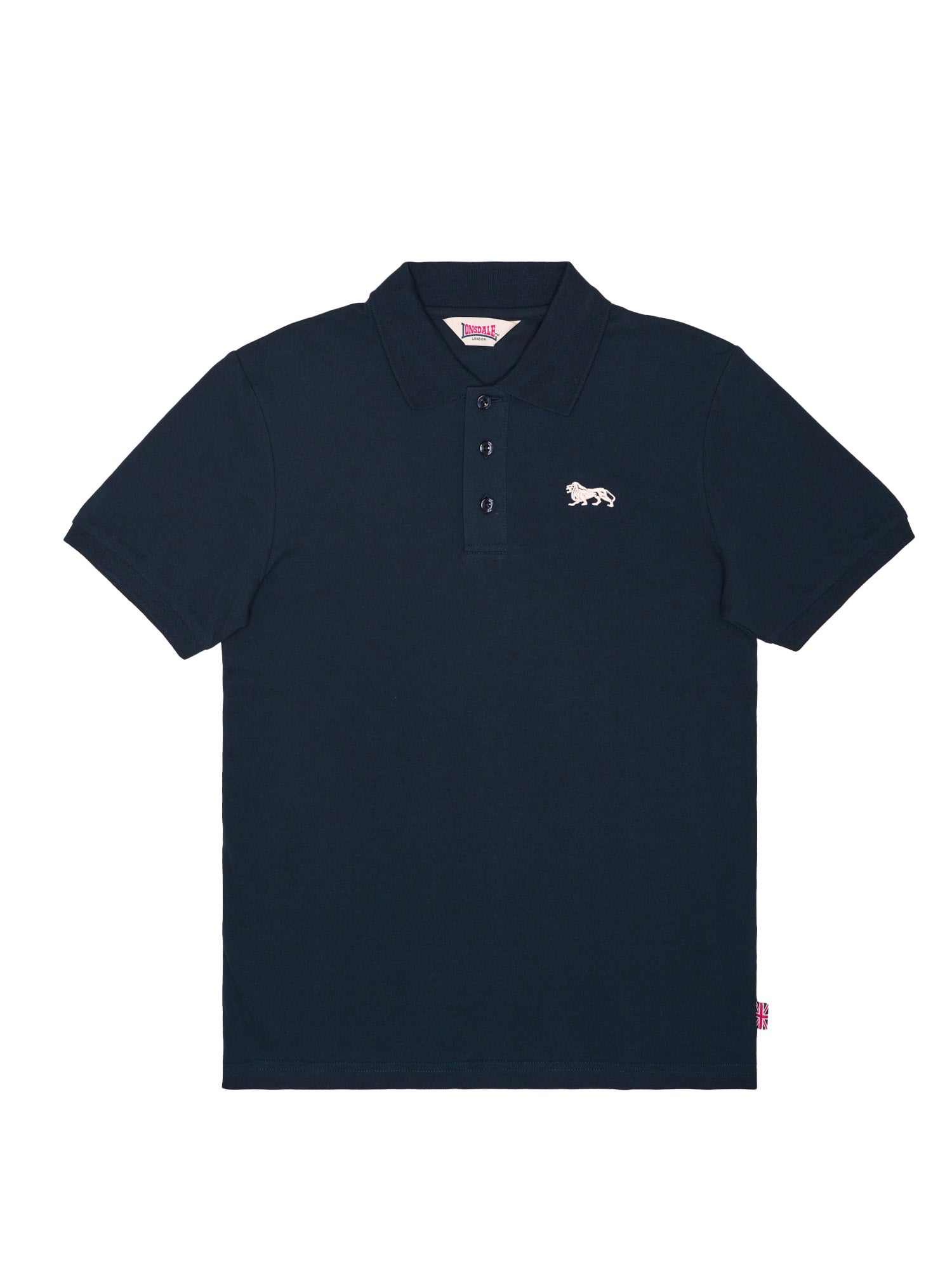 Lonsdale Poloshirt Navy mit gesticktem Löwen.