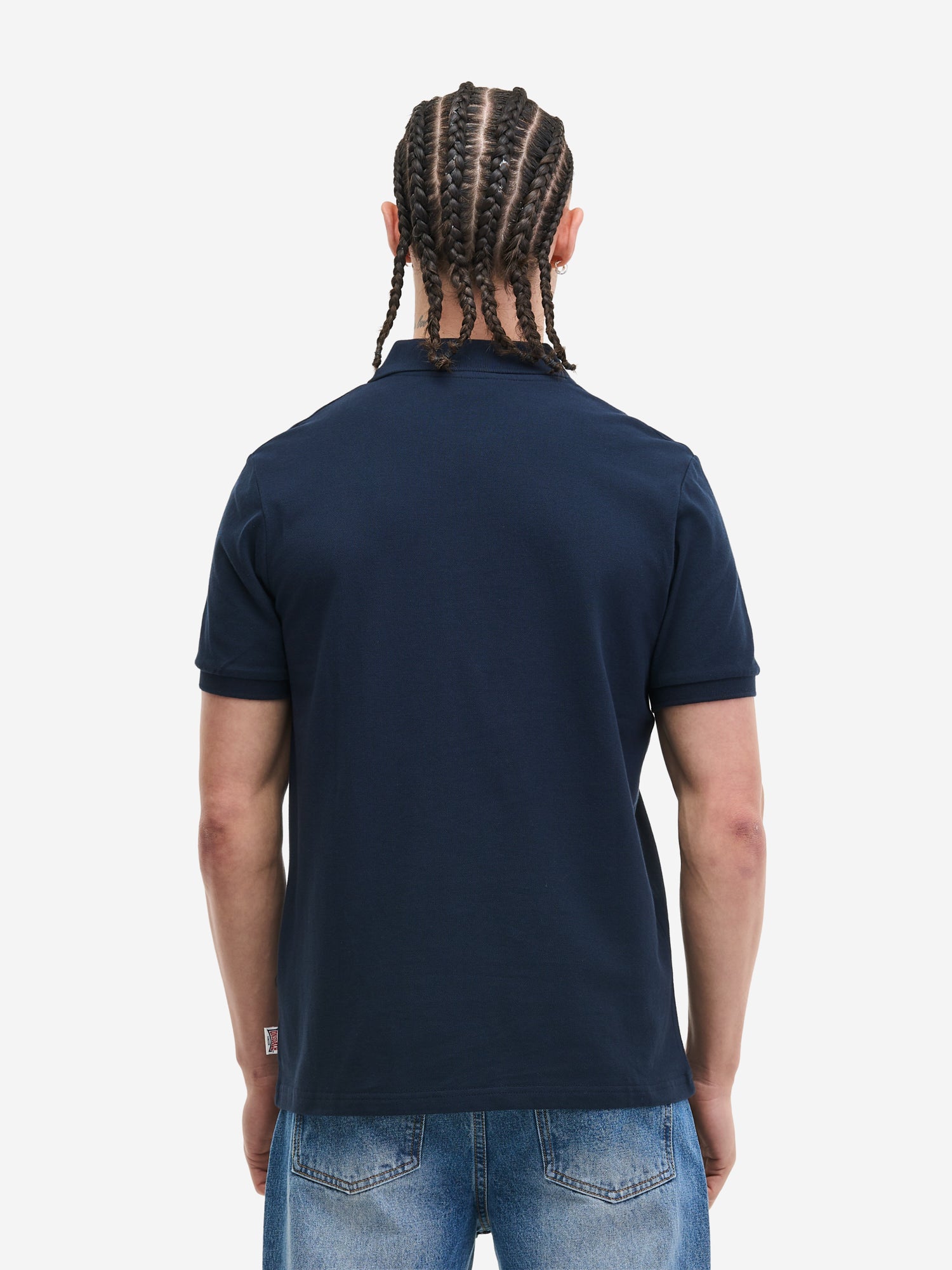 Rückansicht Lonsdale Poloshirt Navy, normale Passform.